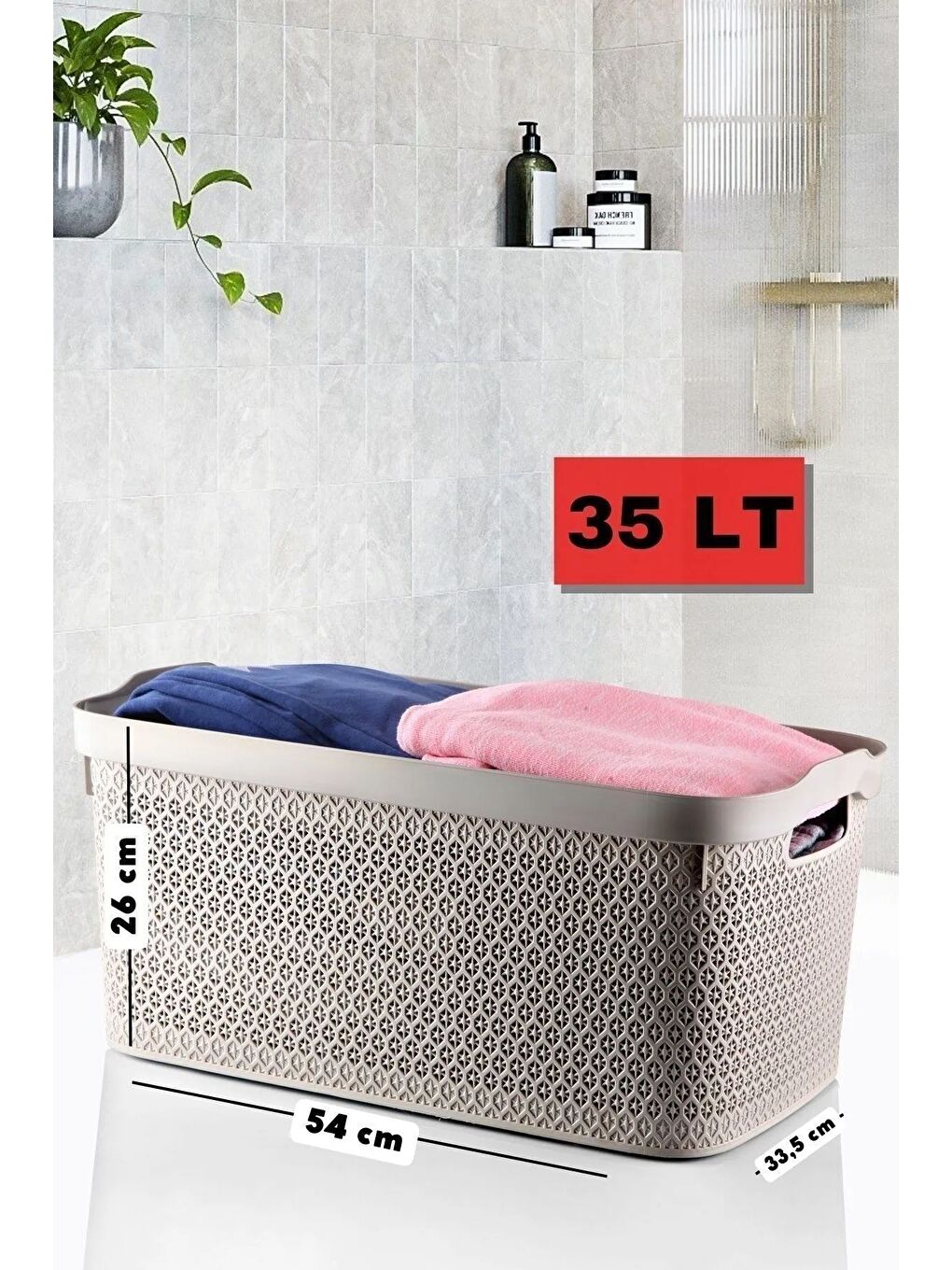 Nandy Home Krem 5 Parça Dekoratif Safir Desenli Banyo Düzenleyici Çeyiz Seti - 2