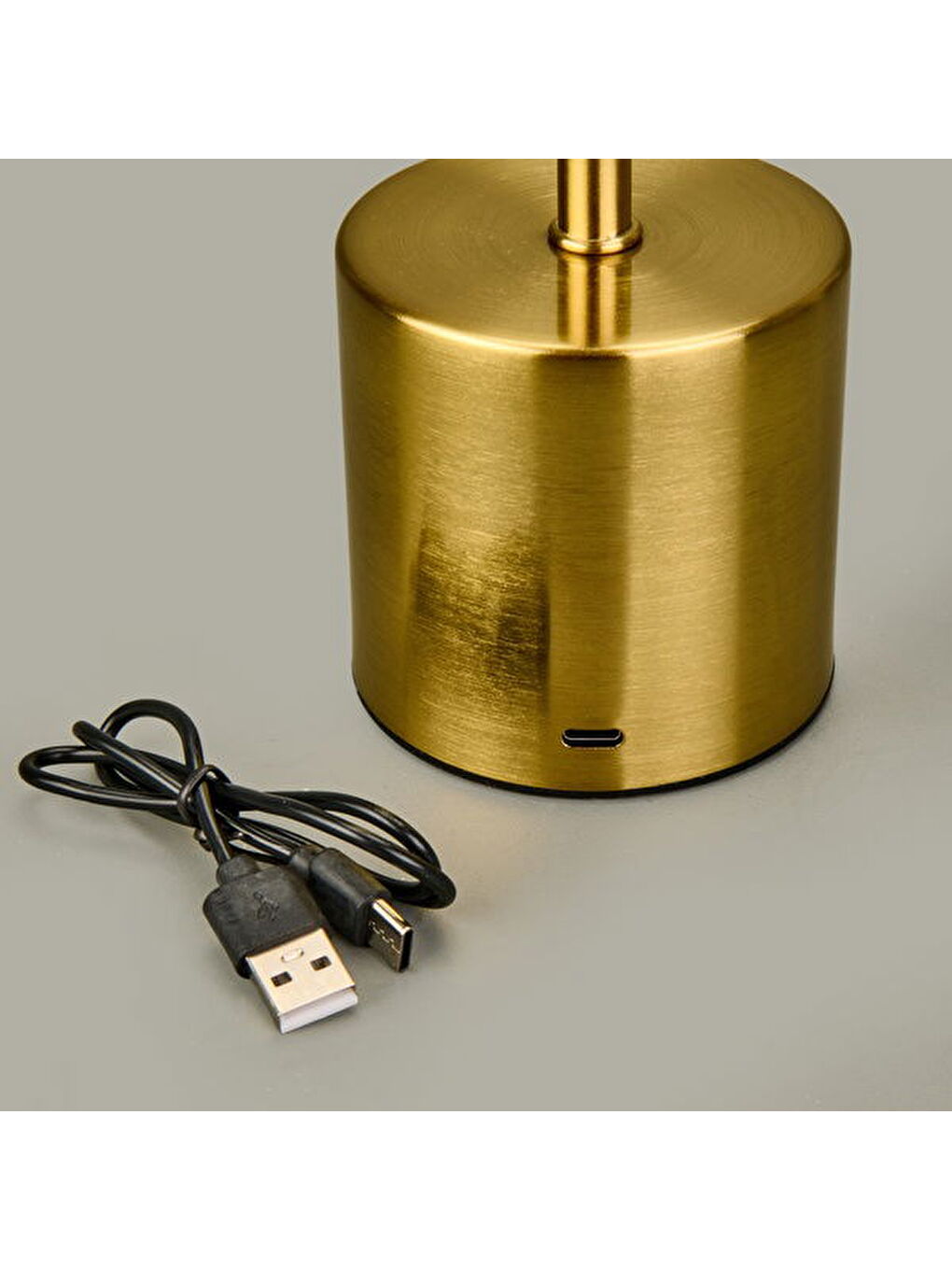 Sarı Dekoratif Şarjlı Dokunmatik Masa Lambası - Gold - 31 cm-4