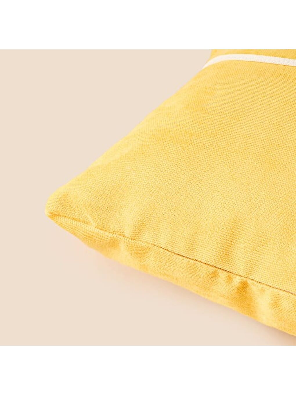 Kahverengi Soft Hello Kırlent - Hardal - 30x50 cm-3