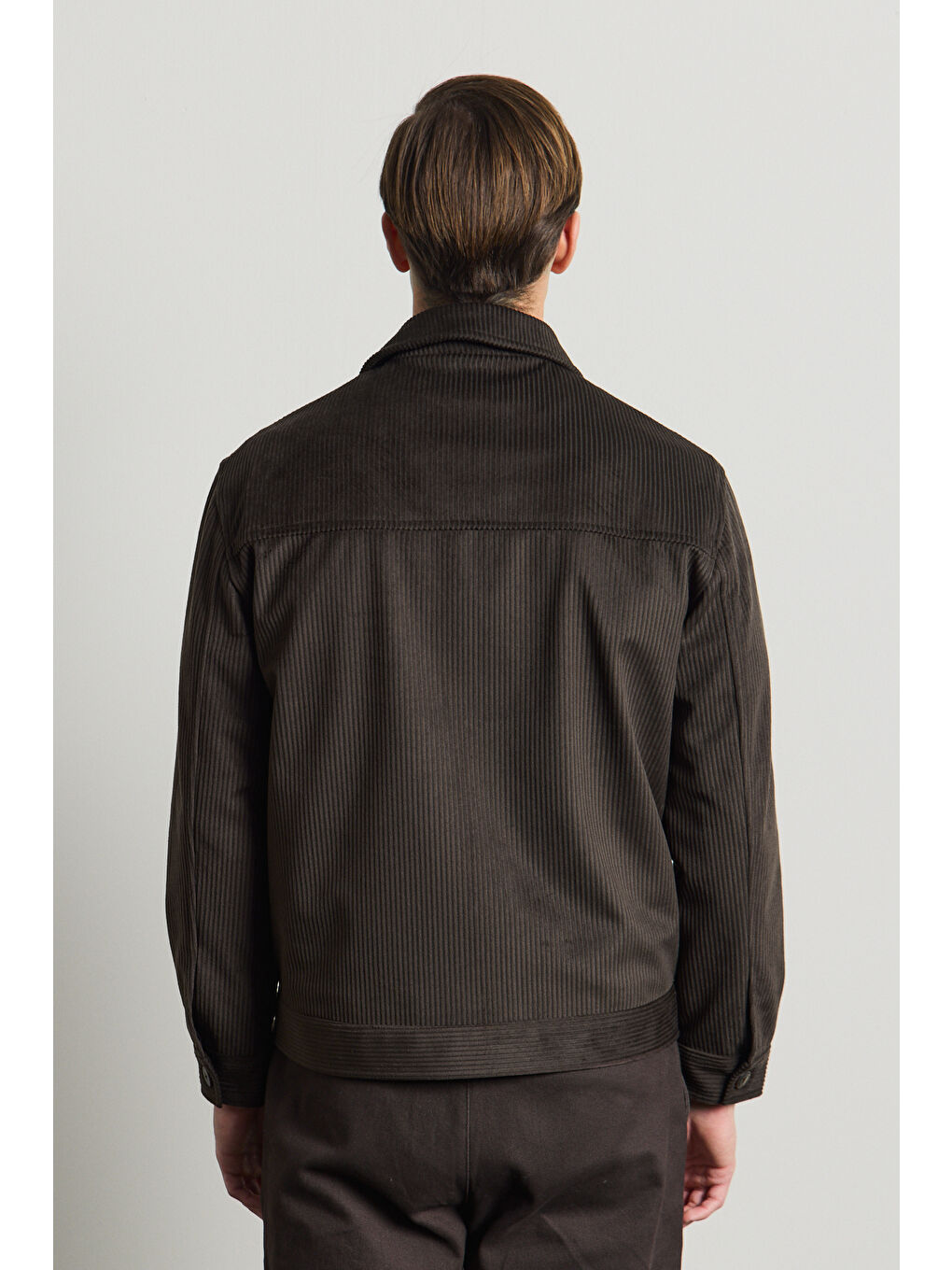 Erkek Premimum Kadife Ceket Kahverengi 4229DNGR-5