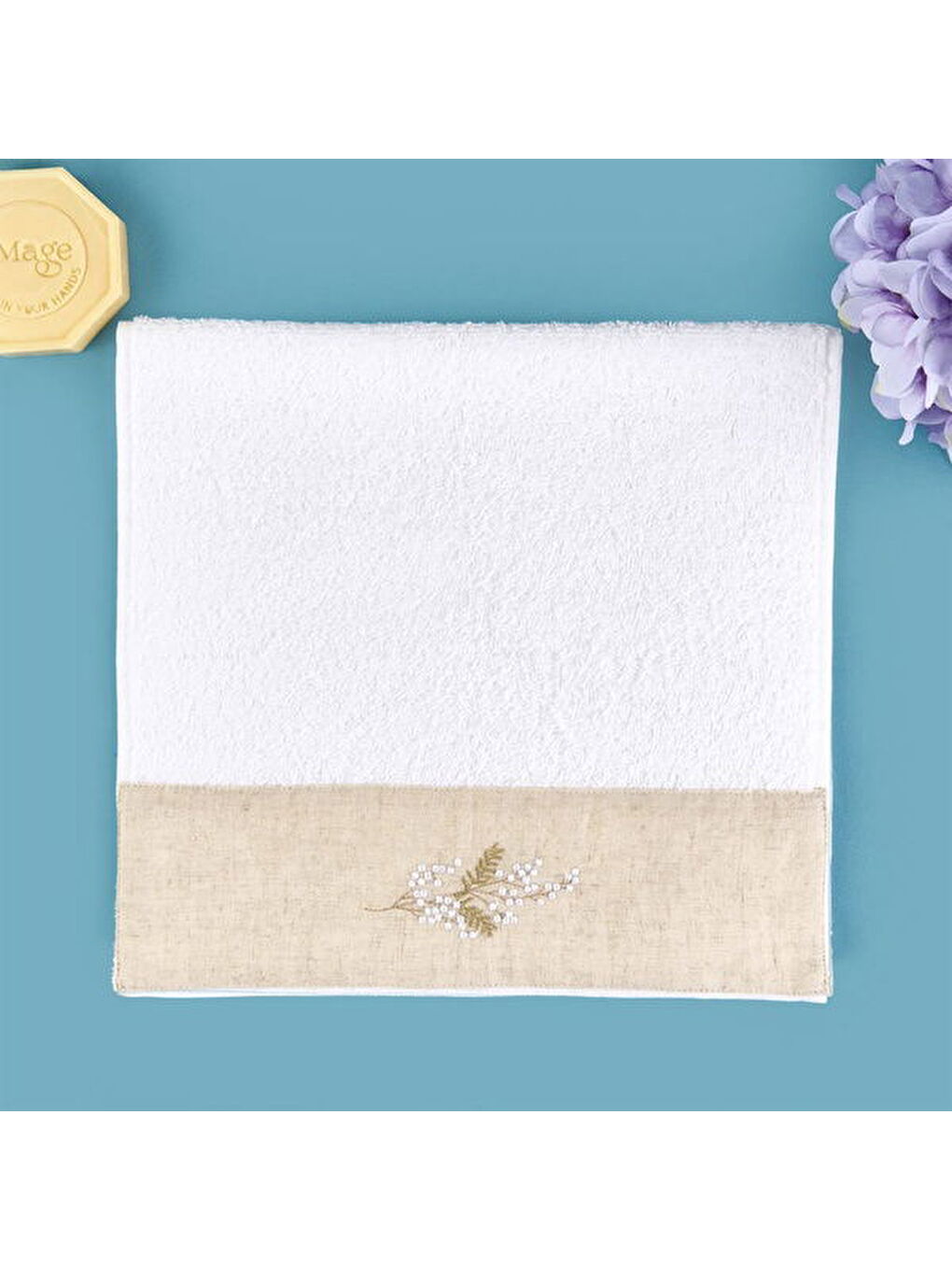 Soft French Cottage Ruva El Havlusu - Ekru - 30x50 cm