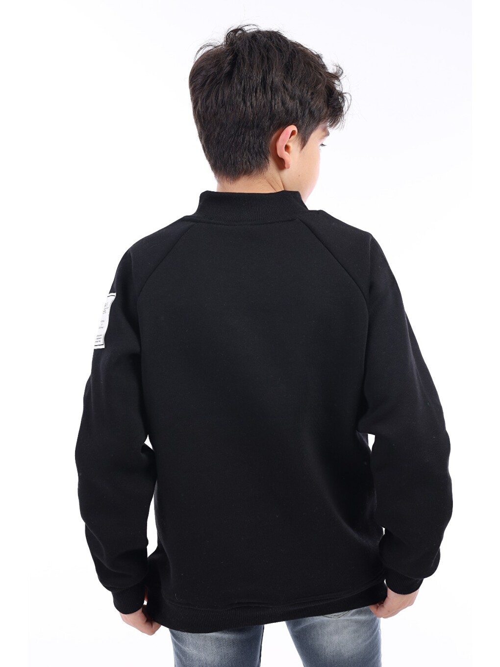 Siyah Erkek Çocuk Baskılı Sweatshirt-1