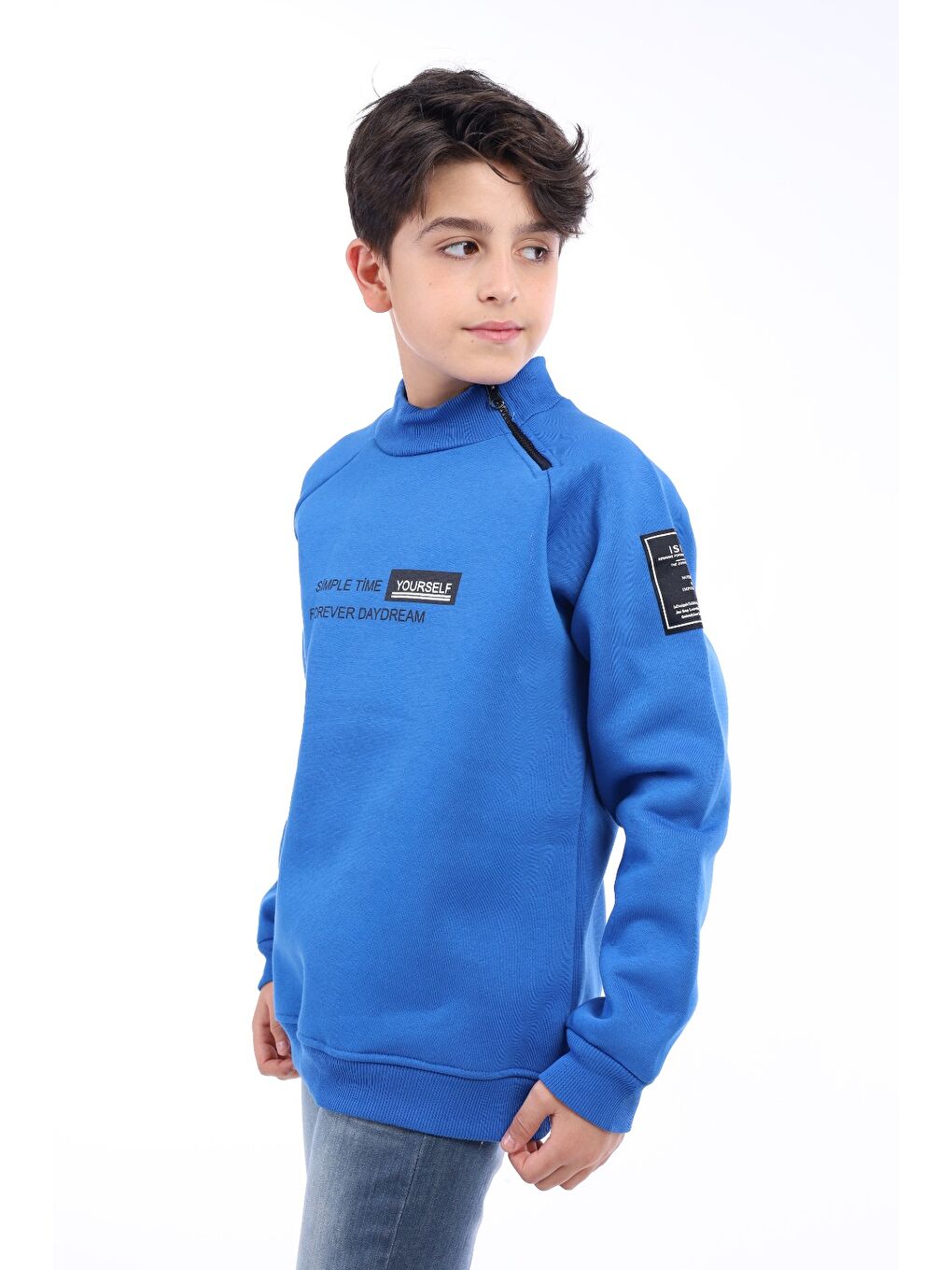 Mavi Erkek Çocuk Baskılı Sweatshirt