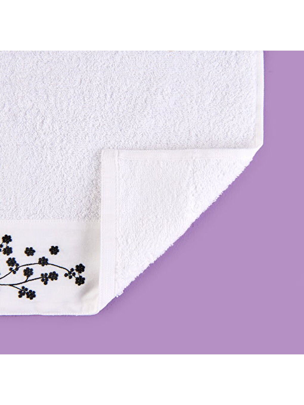 Soft French Cottage Nakışlı Yüz Havlusu - Ekru - 50x90 cm-2