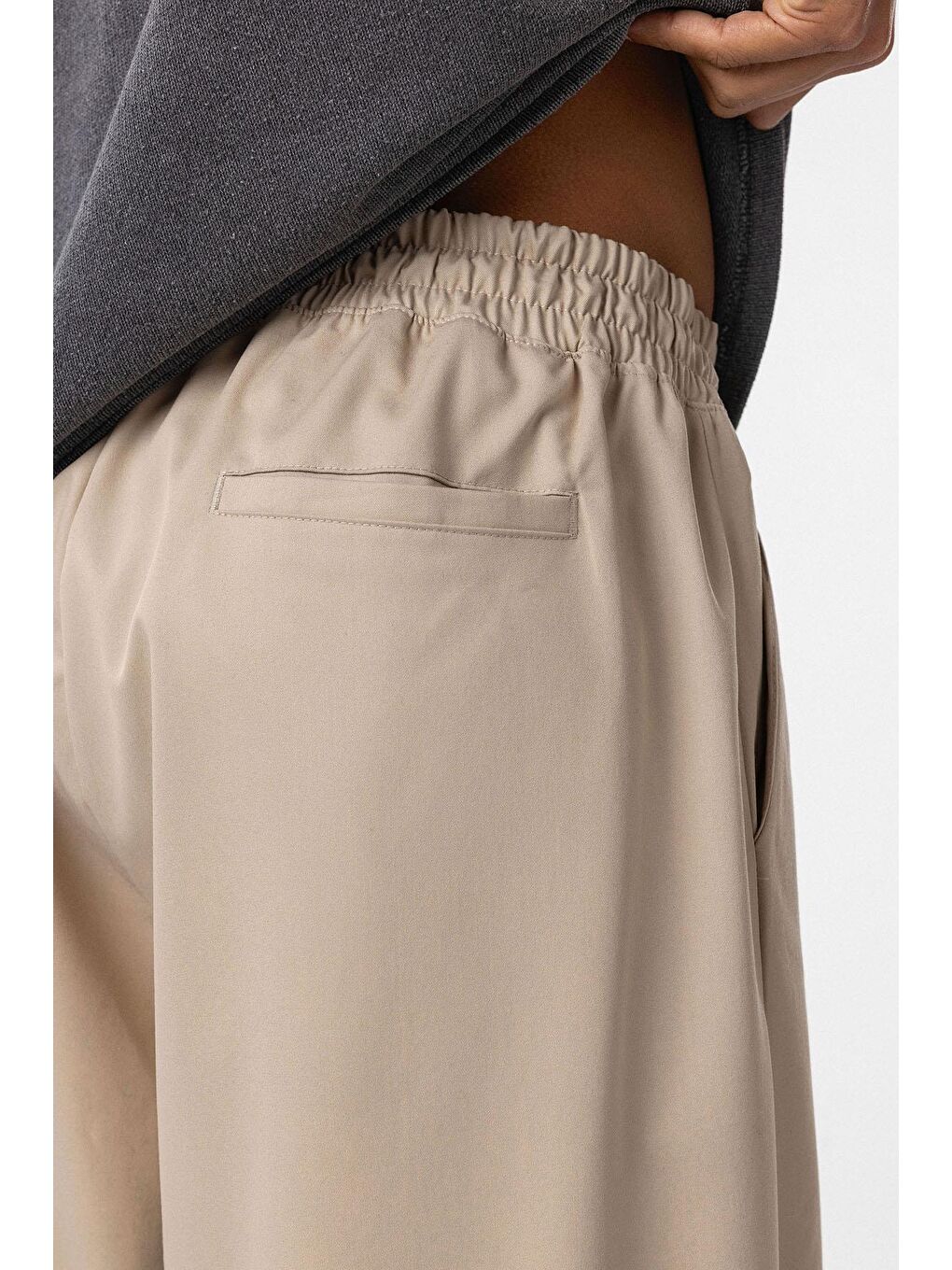 Bej Bel Lastikli Baggy Erkek Pantolon Taş-6