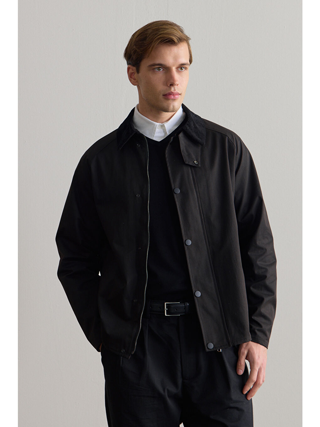 Erkek Premium Kadife Yaka Ceket Siyah 4231DNGR