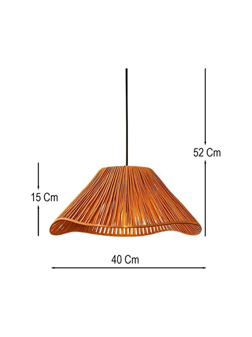Ekru Rayen Handmade Tekli Sarkıt Avize - Krem-2