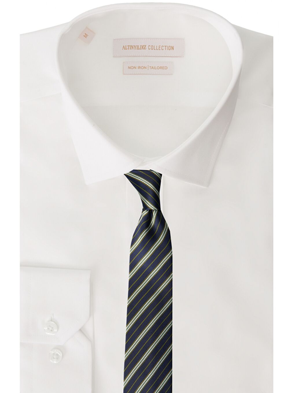 Erkek Lacivert-Yeşil Desenli Klasik Su Geçirmez Nano Kravat-2