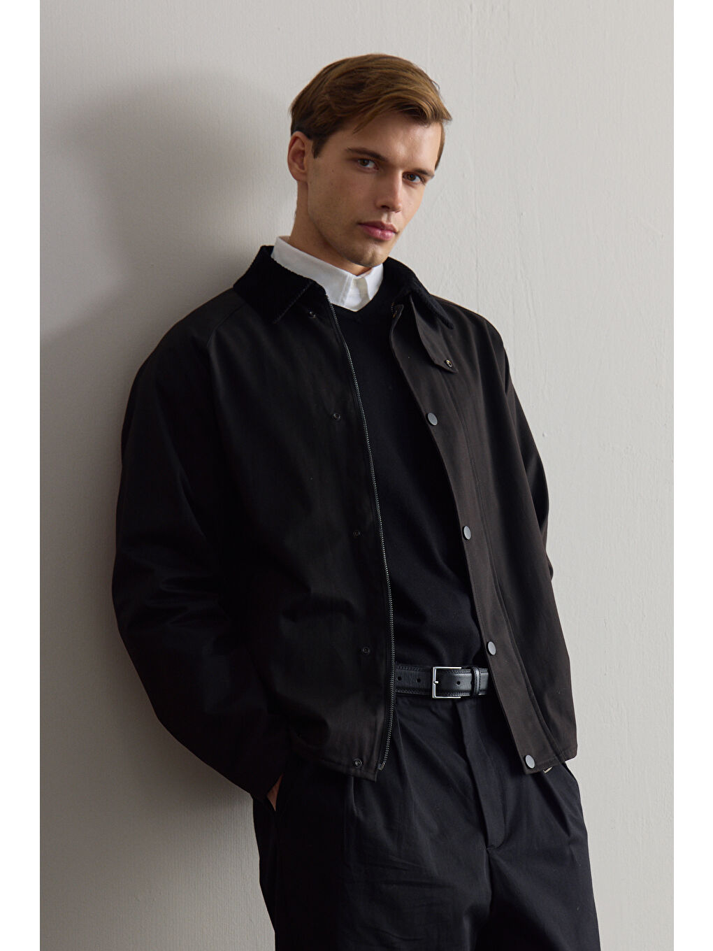 Erkek Premium Kadife Yaka Ceket Siyah 4231DNGR-2