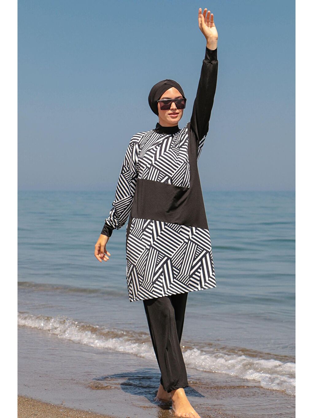 Siyah Tam Kapalı Tesettür Mayo M2011-2