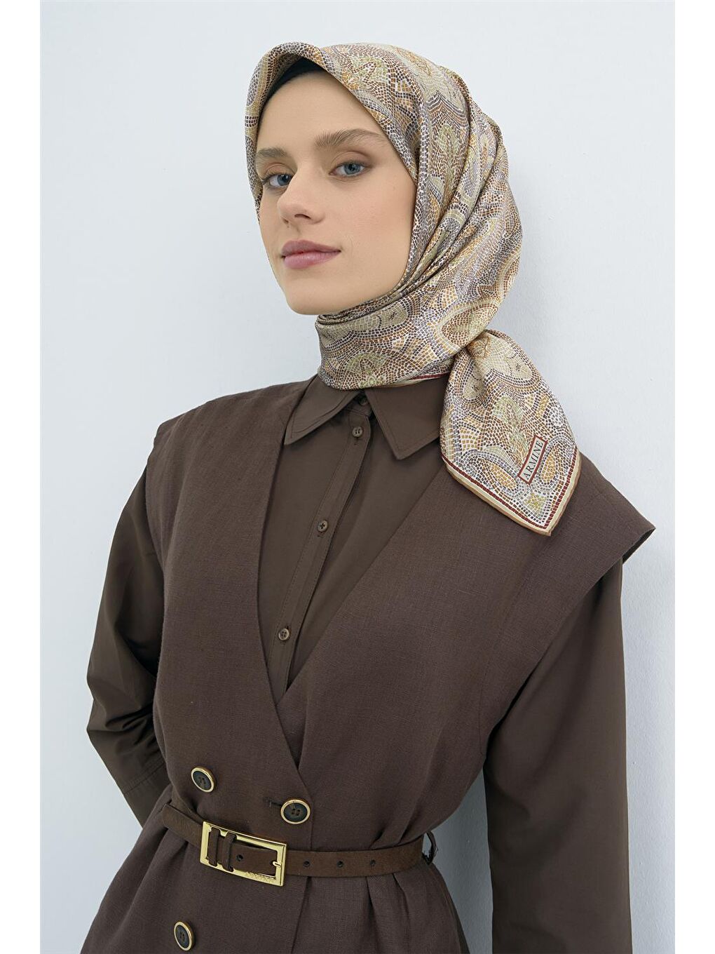 Karışık Saf İpek Sura Eşarp 9540D 32-1