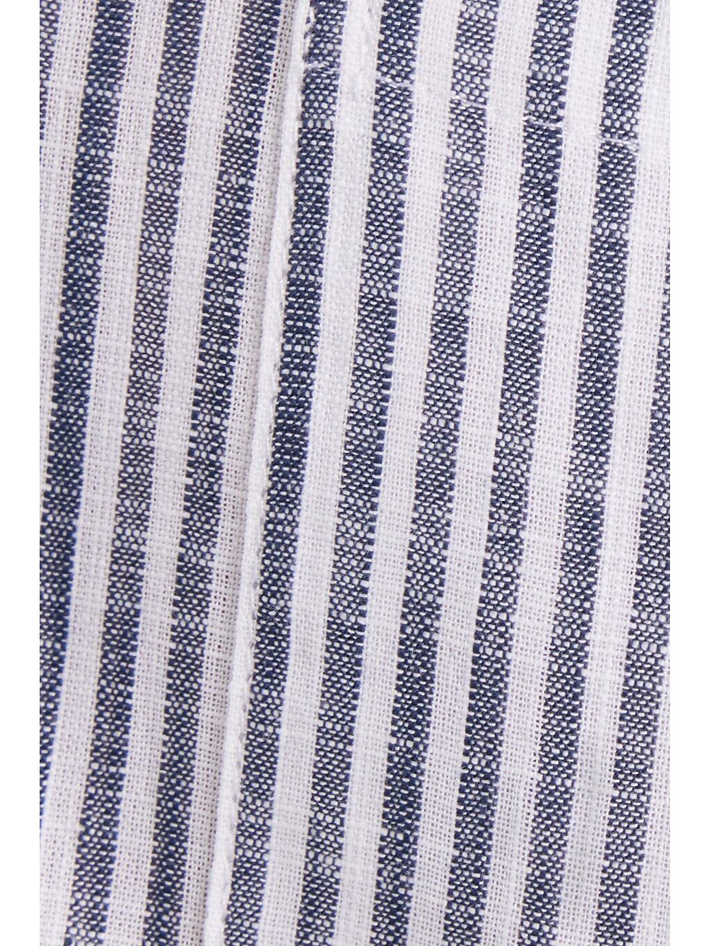 Gri Erkek Regular Fit Klasik Kesim Uzun Kollu %100 Pamuk Keten Doku Tek Cepli Füme Çizgili Gömlek-5