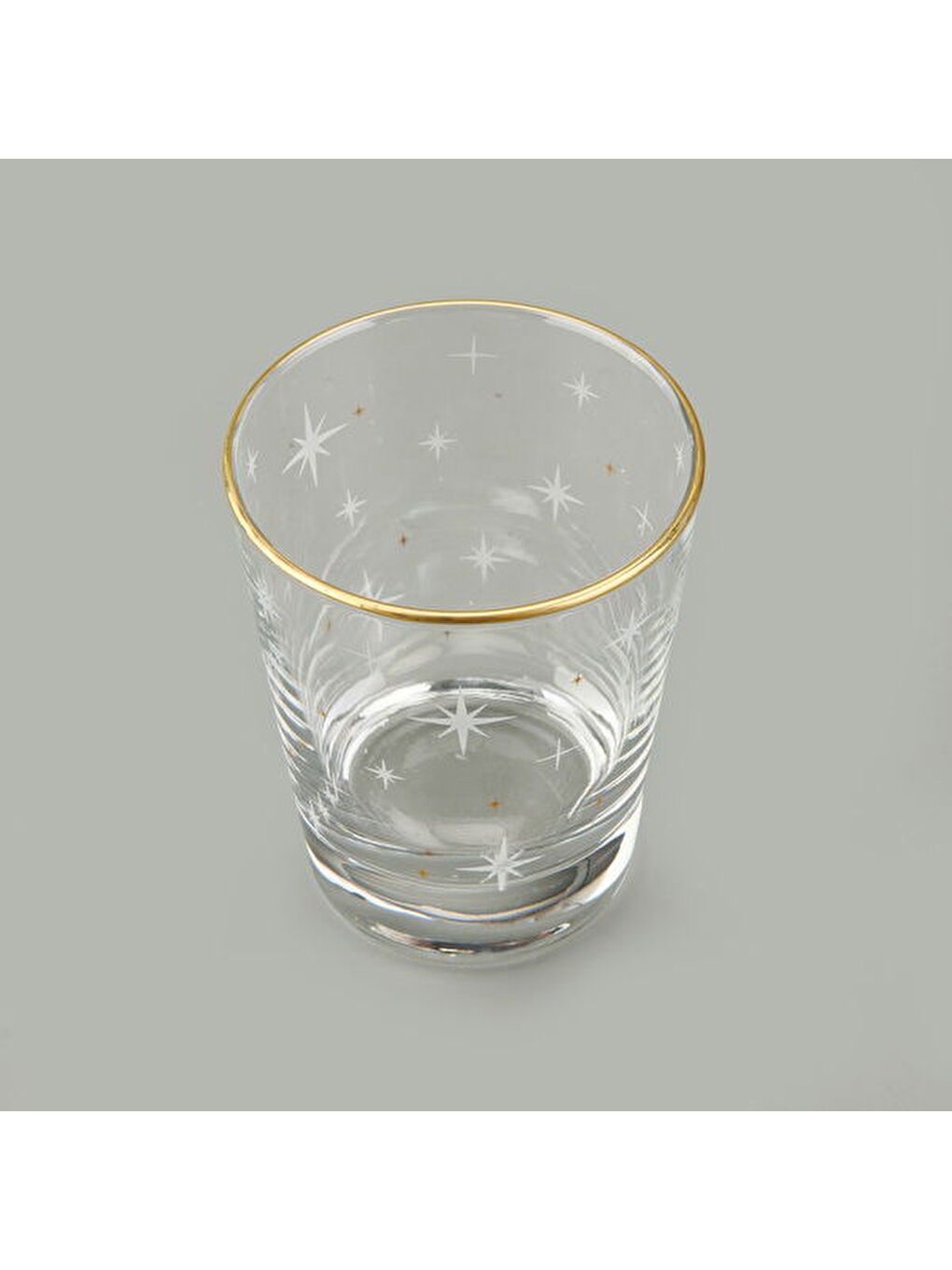 Karışık Star Altın Yaldızlı 4'lü Su Bardağı Seti - Sarı / Şeffaf - 270 ml-1