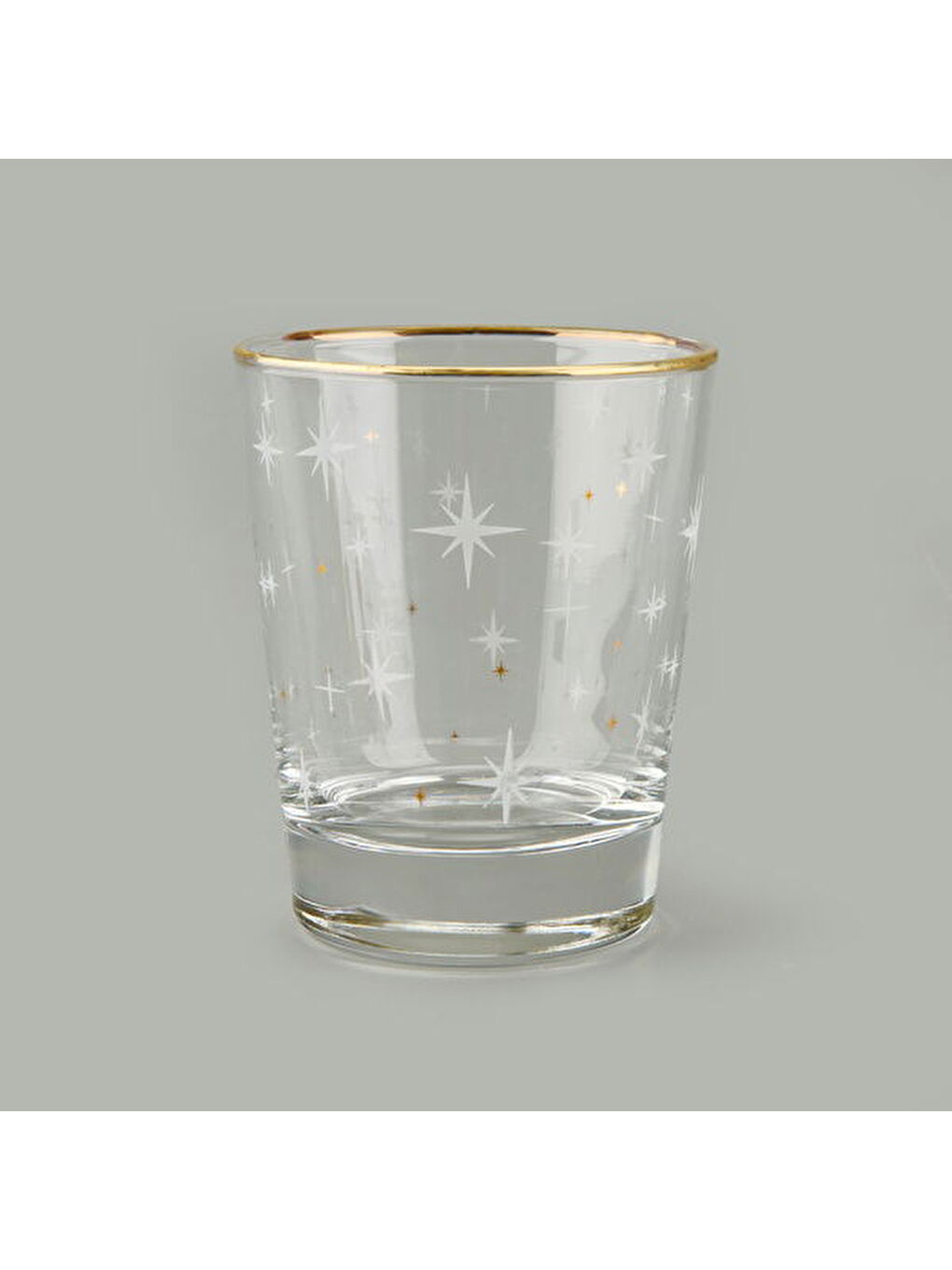 Karışık Star Altın Yaldızlı 4'lü Su Bardağı Seti - Sarı / Şeffaf - 270 ml-2