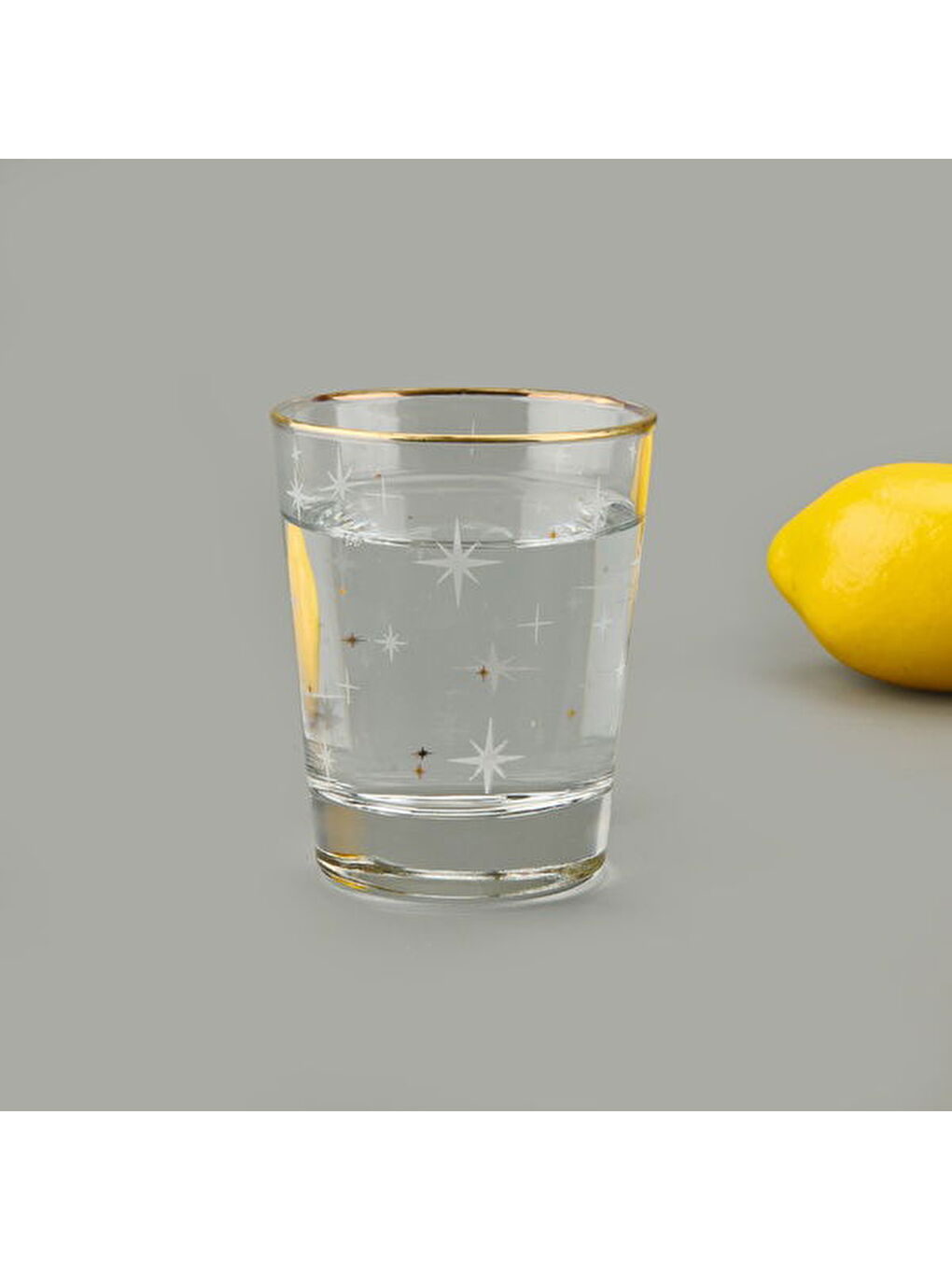 Karışık Star Altın Yaldızlı 4'lü Su Bardağı Seti - Sarı / Şeffaf - 270 ml-3