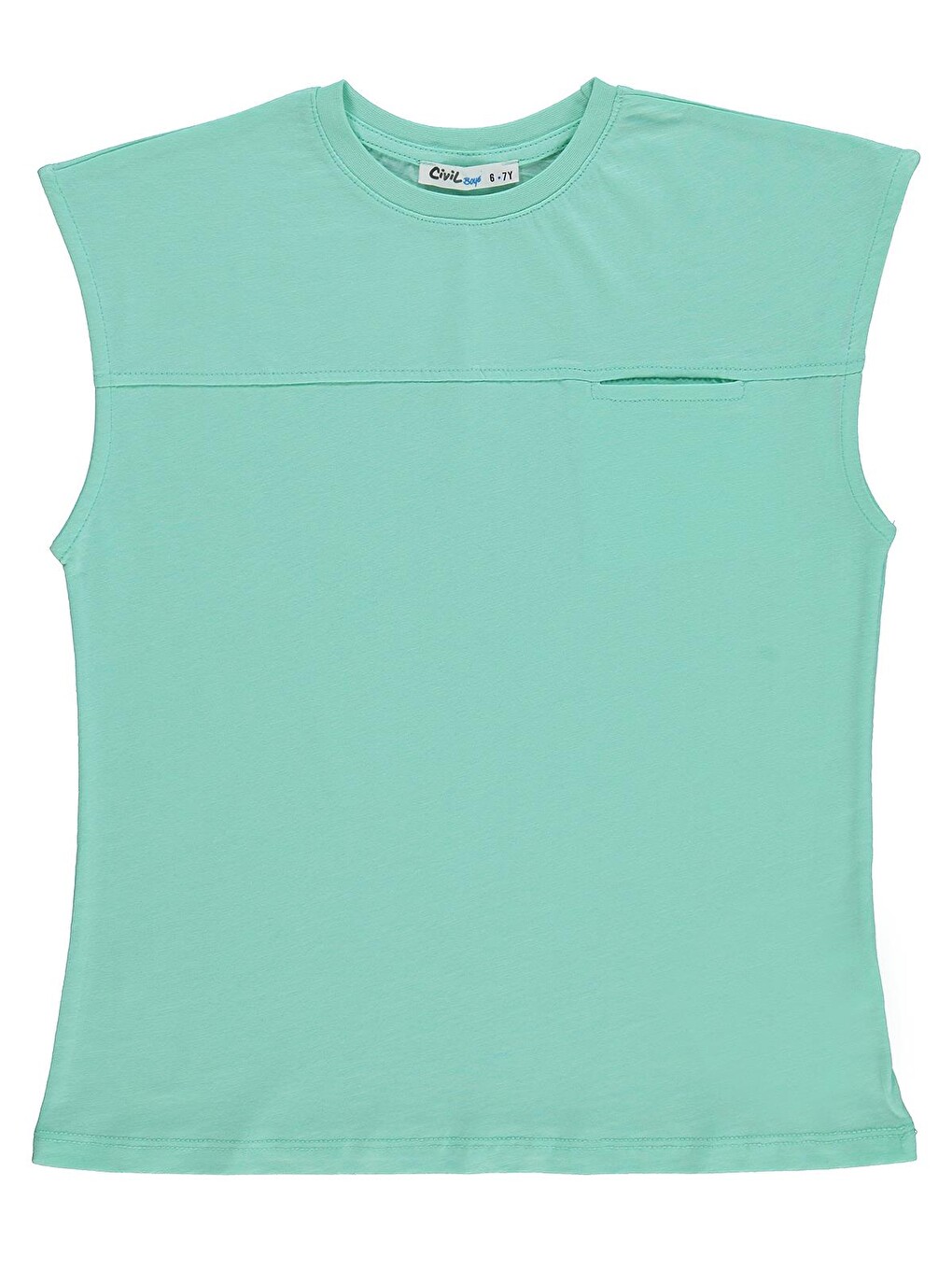 Boys Basic Sıfır Kol 6-9 Yaş Tişört - Yeşil