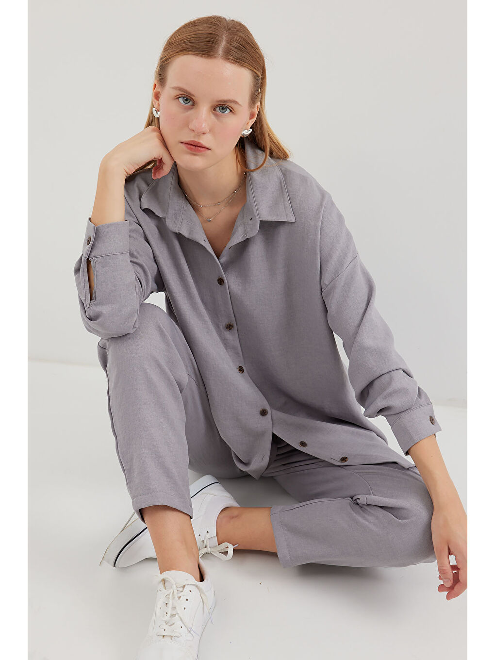 6622 Keten İkili Takım - Gri