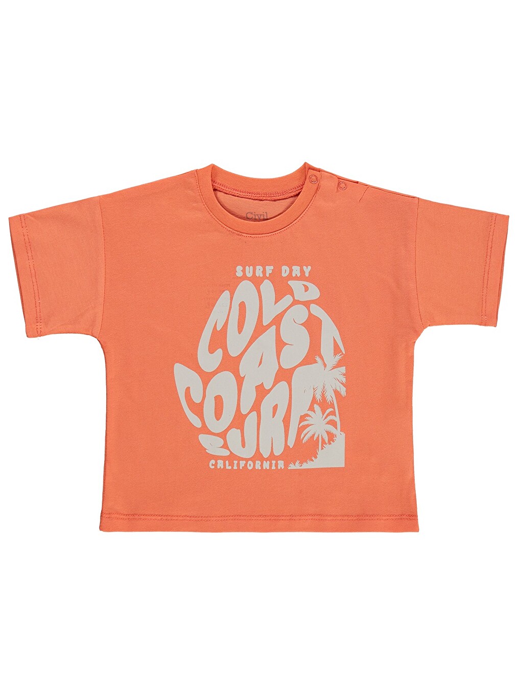 Mercan Baby Surf Day Baskılı 6-18 Ay Tişört - Kırmızı