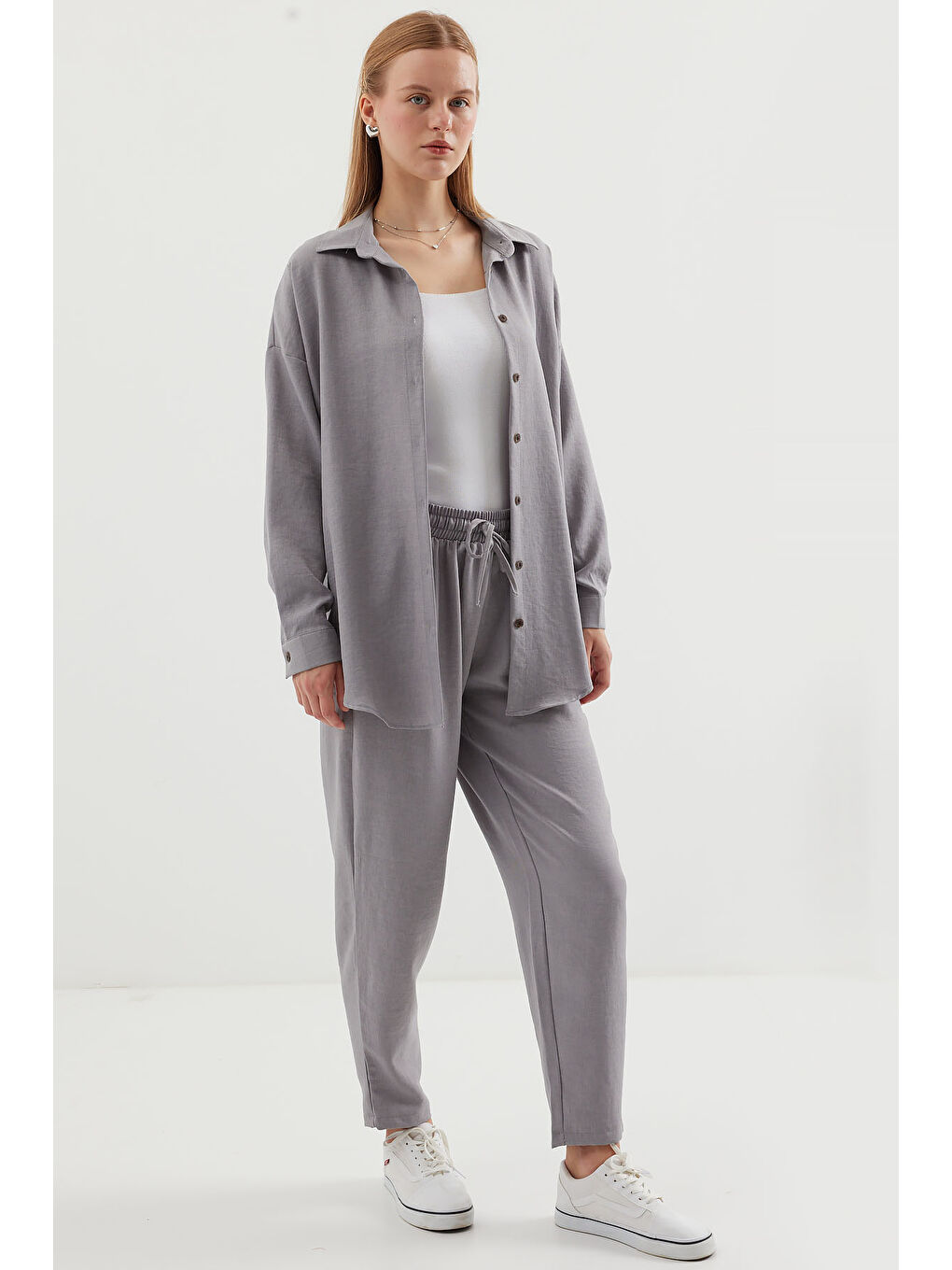 6622 Keten İkili Takım - Gri-1