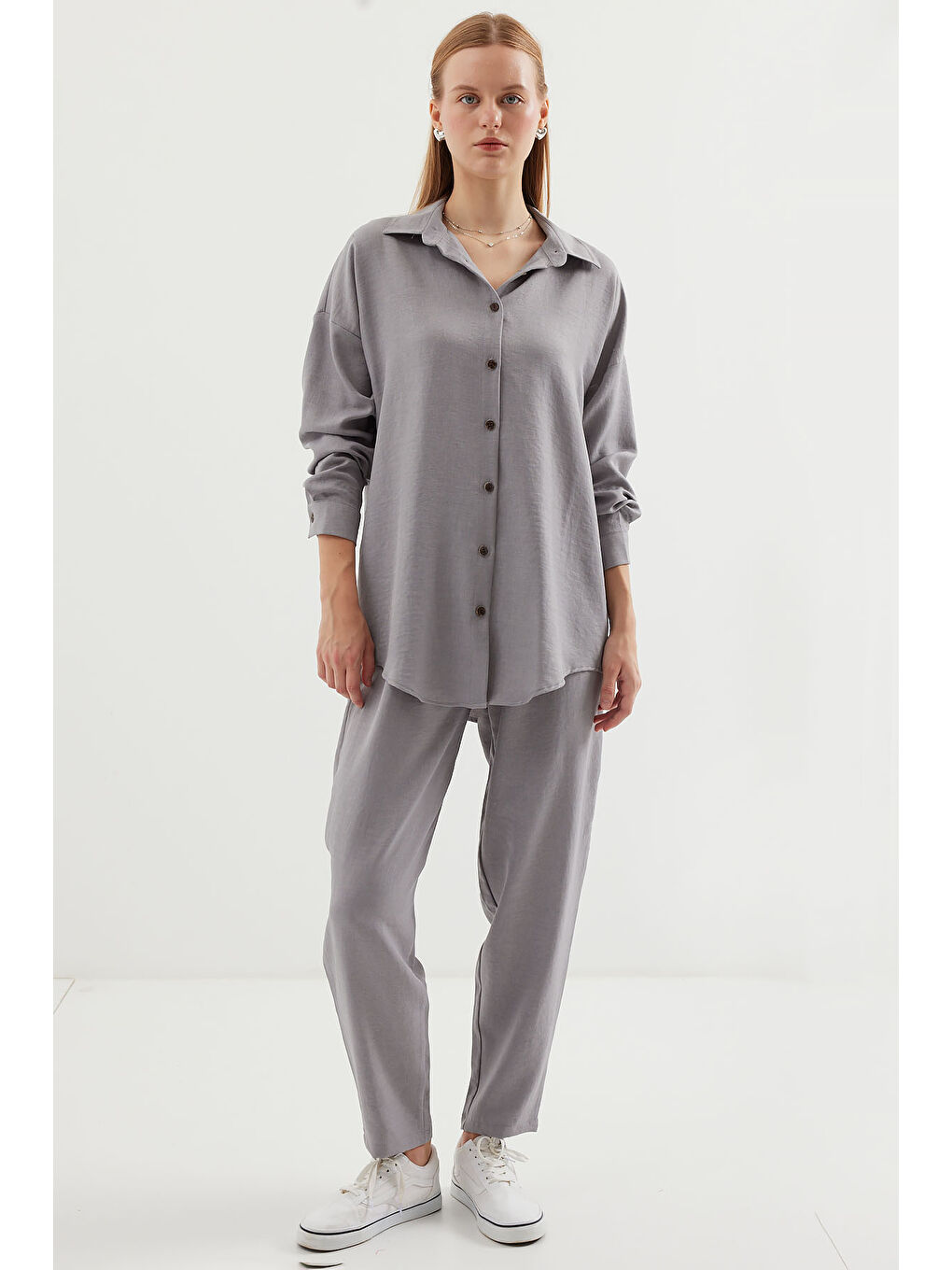 6622 Keten İkili Takım - Gri-2