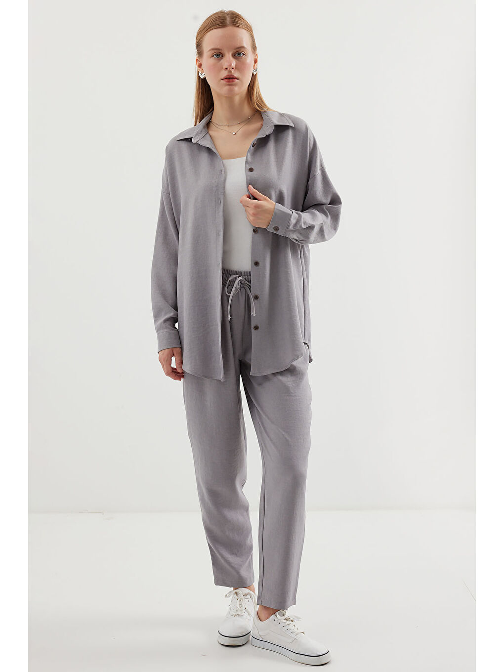 6622 Keten İkili Takım - Gri-3