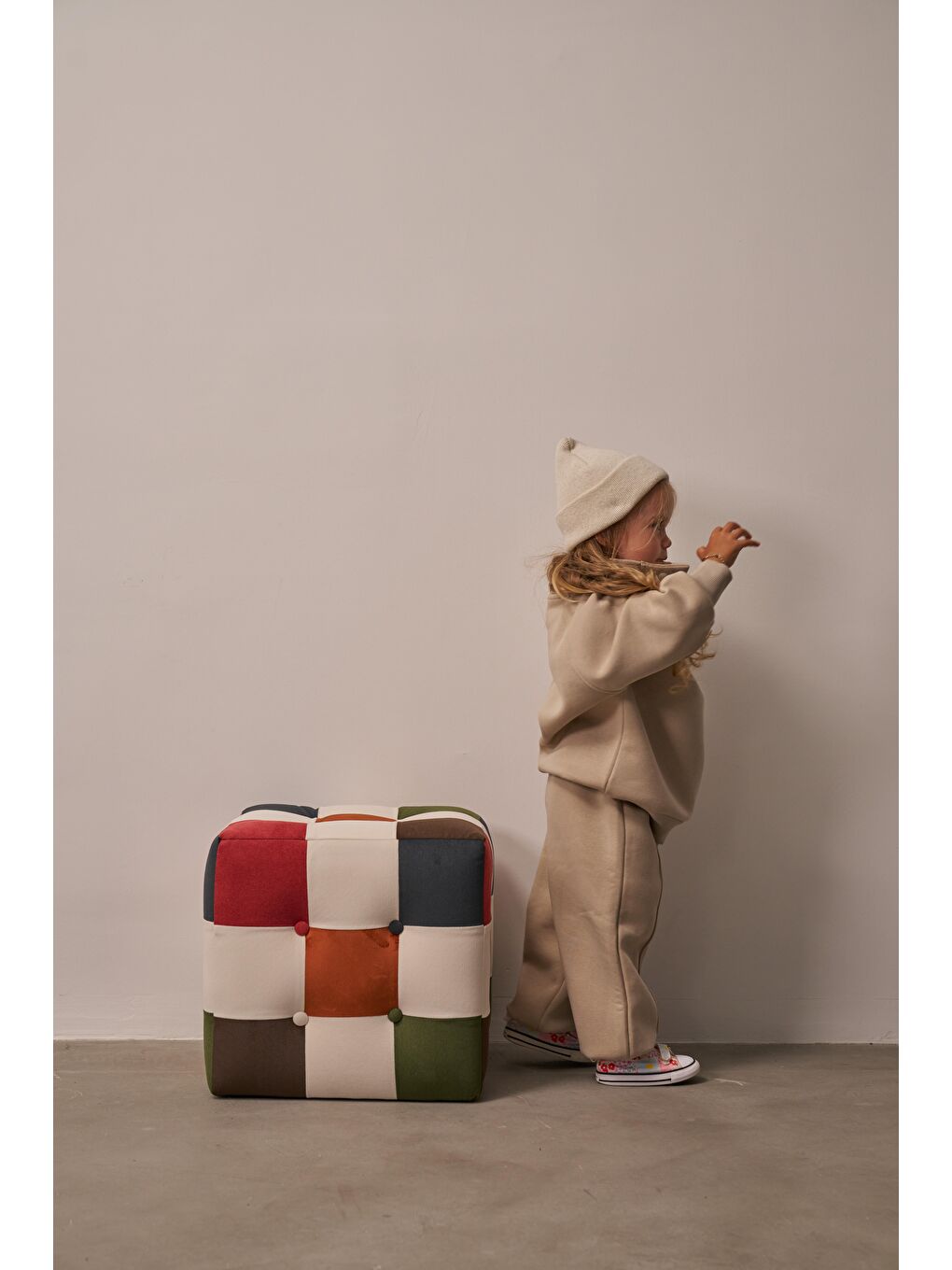 Bej Dik Yaka Eşofman Takım-3