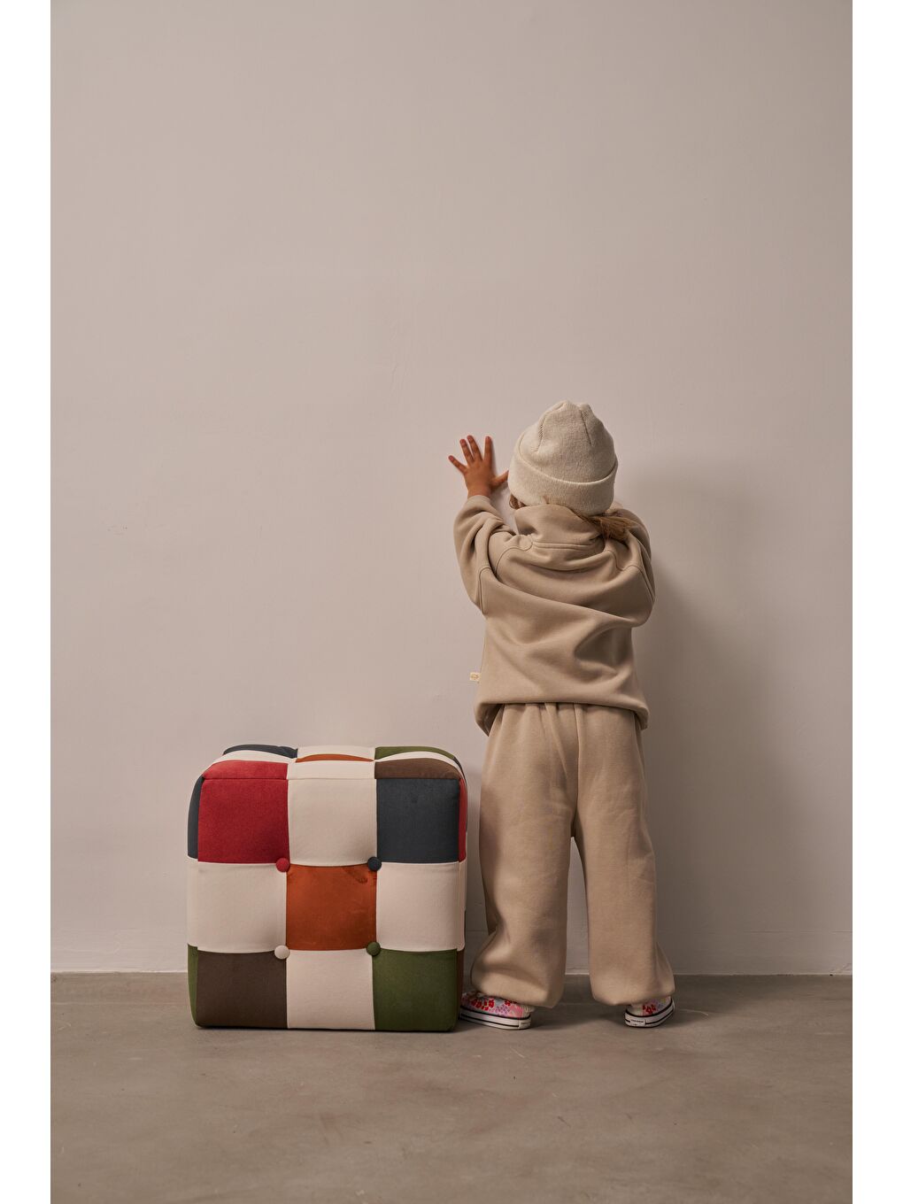 Bej Dik Yaka Eşofman Takım-4