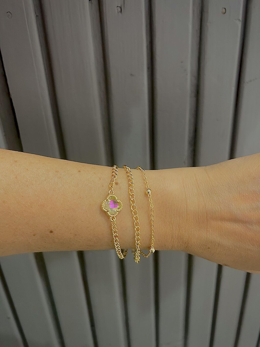 Sarı 3 lü Yonca Bileklik