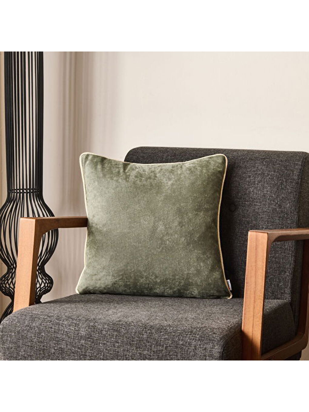 Soft Asas Kırlent - Yeşil - 45x45 cm