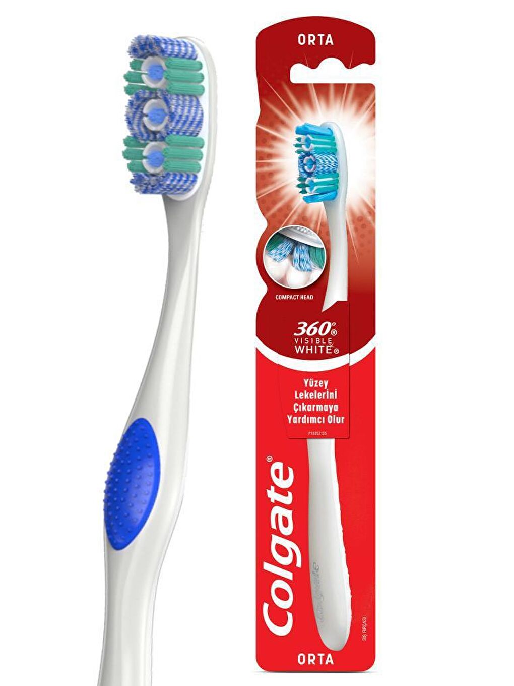 Colgate Beyaz-Kırmızı Optic White Diş Macunu 125 ml, 360 Orta Diş Fırçası, Gargara 250 ml - 2