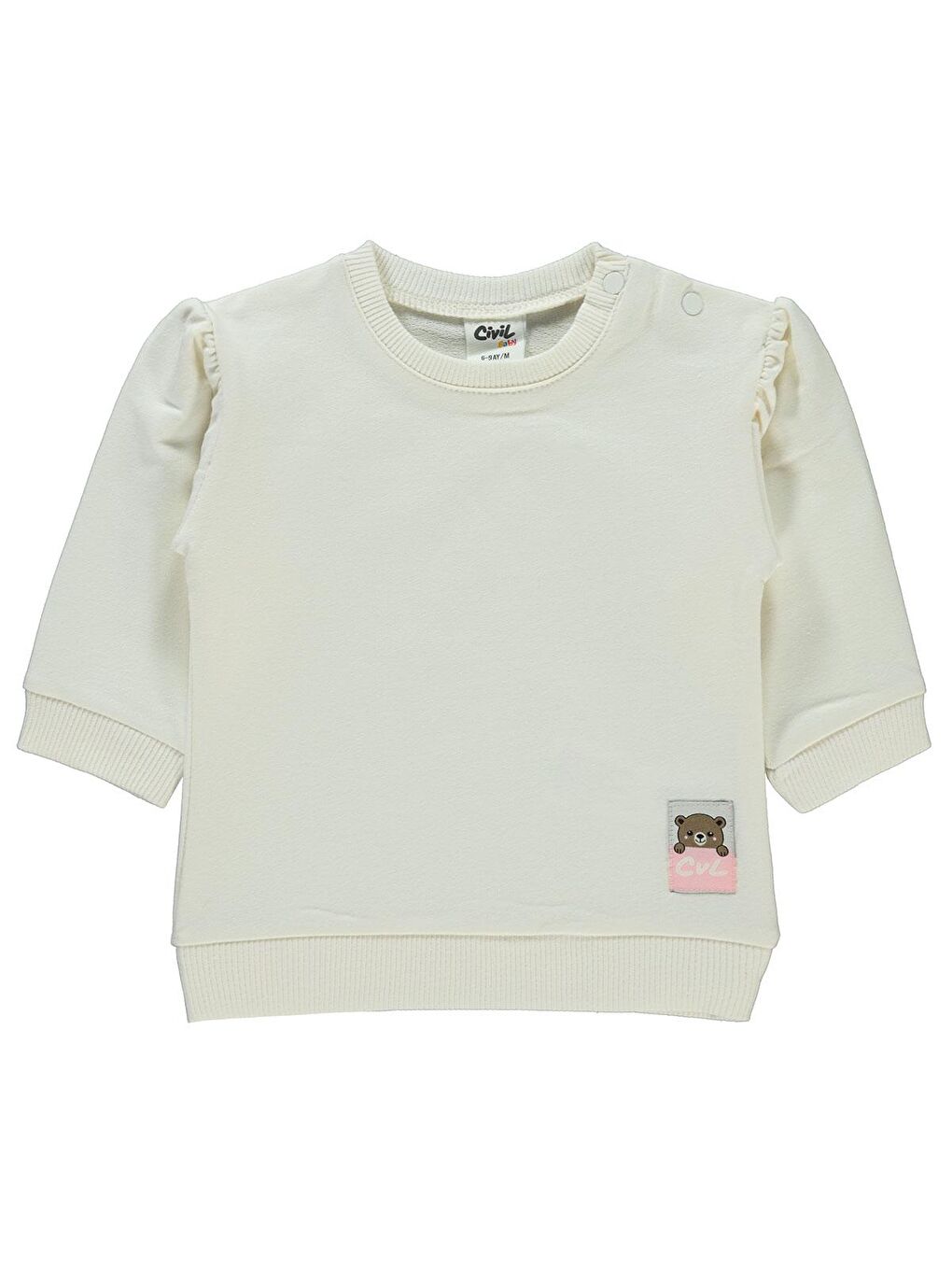 Civil Ekru Baby Kız Bebek Sweatshirt 6-18 Ay Ekru