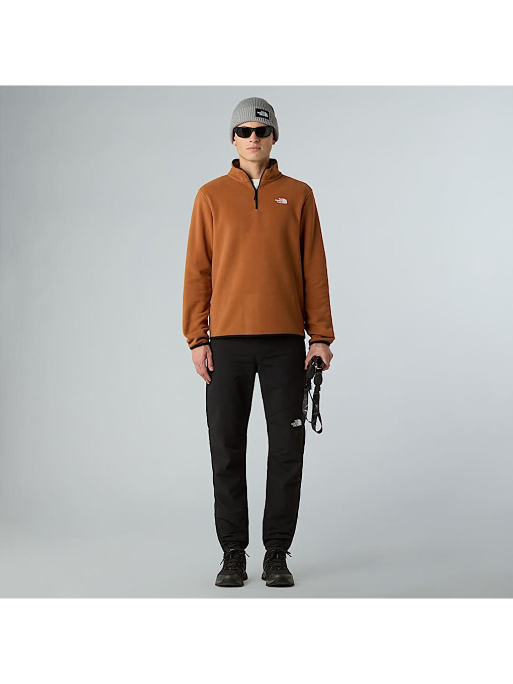 Glacier Fleece Erkek Kahverengi Dik Yaka Sweatshirt-2