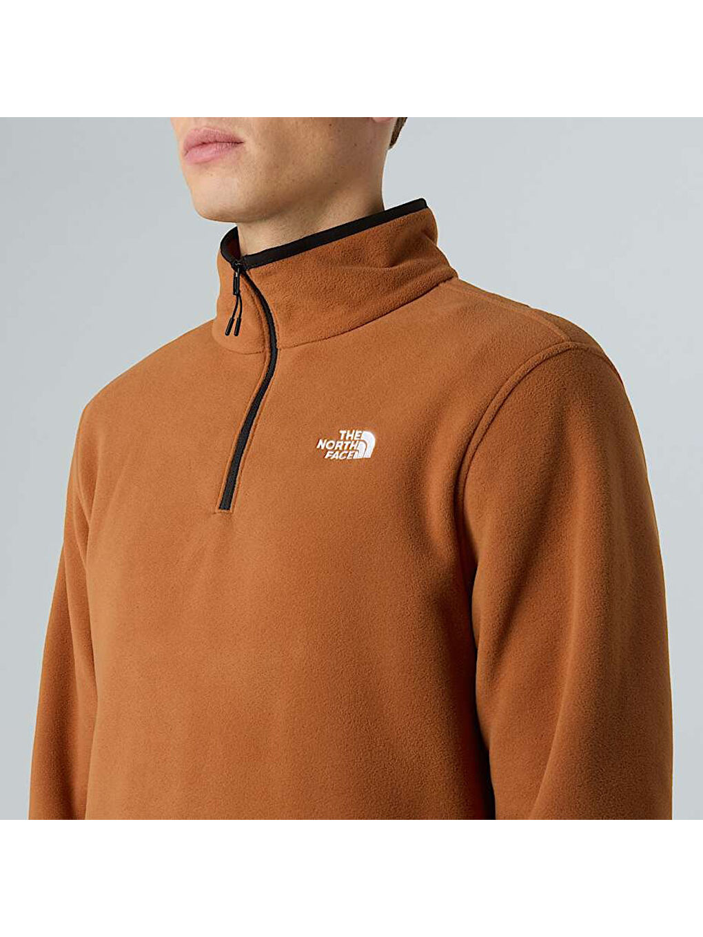 Glacier Fleece Erkek Kahverengi Dik Yaka Sweatshirt-3