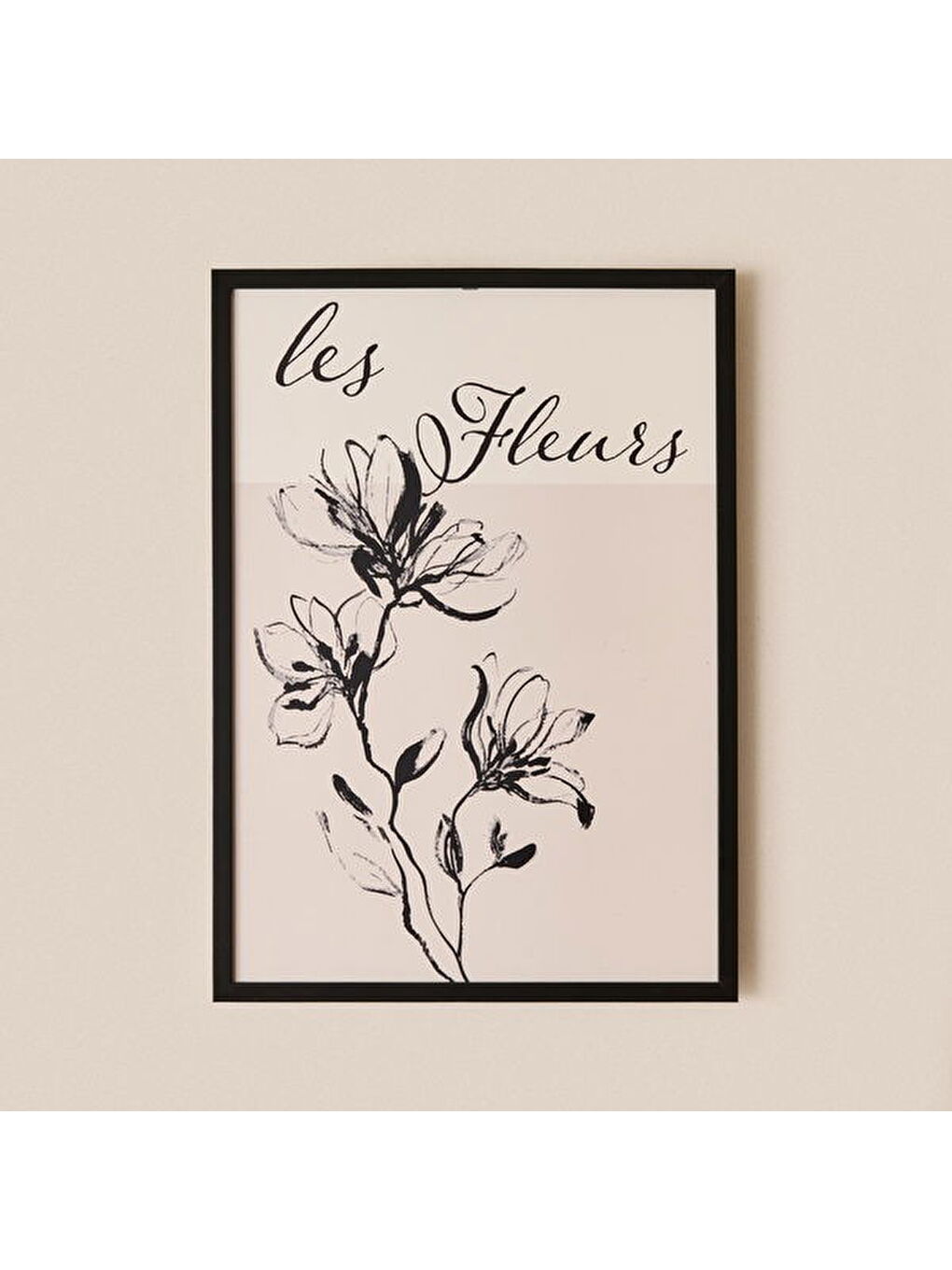 Deco French Cottage Les Fleurs Çerçeveli Tablo - Siyah - 50x70 cm-1