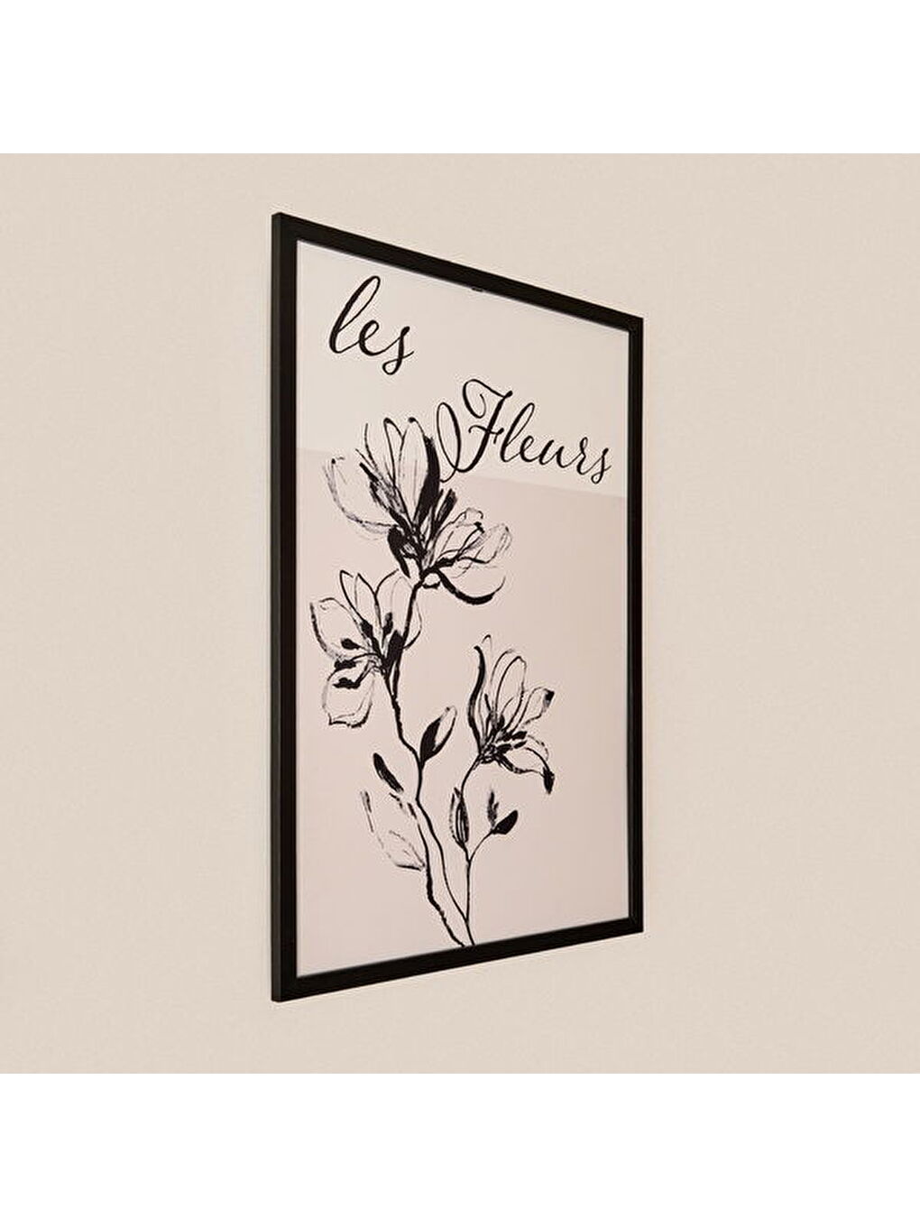 Deco French Cottage Les Fleurs Çerçeveli Tablo - Siyah - 50x70 cm-2