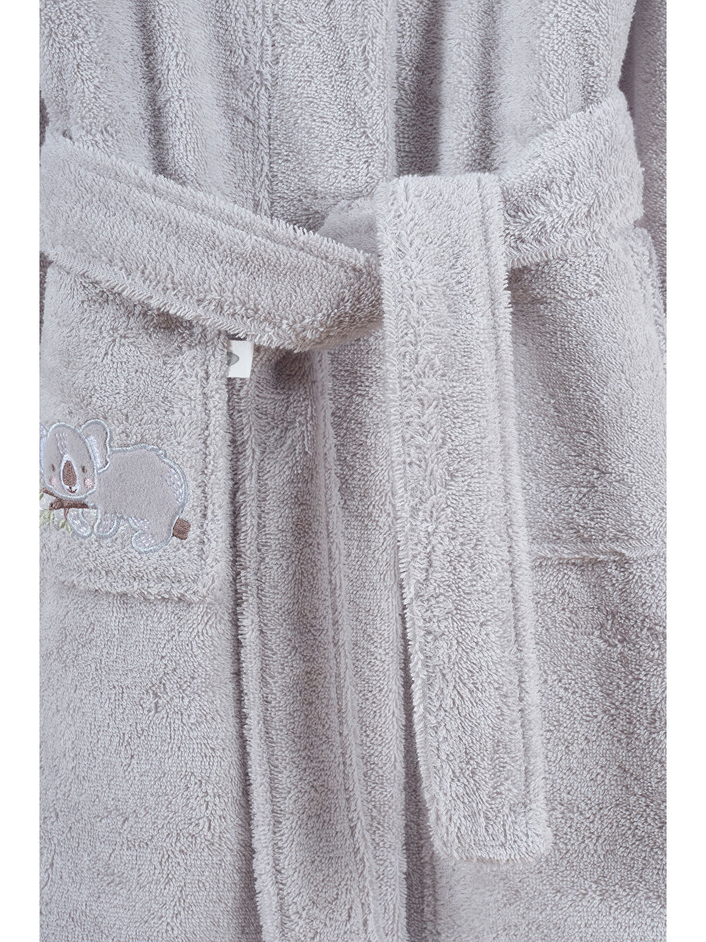 Tiny Koala Organik Pamuk Nakışlı Çocuk Bornoz Gri-2