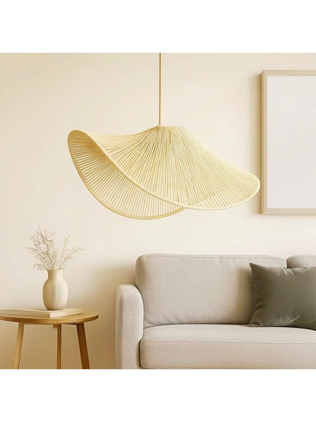 Charmelle Handmade Tekli Sarkıt Avize - Bej