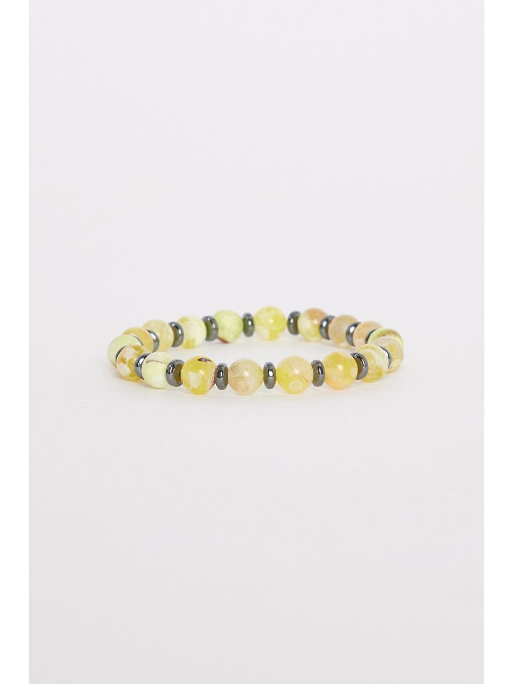 Unisex Doğal Taş Sarı Bileklik