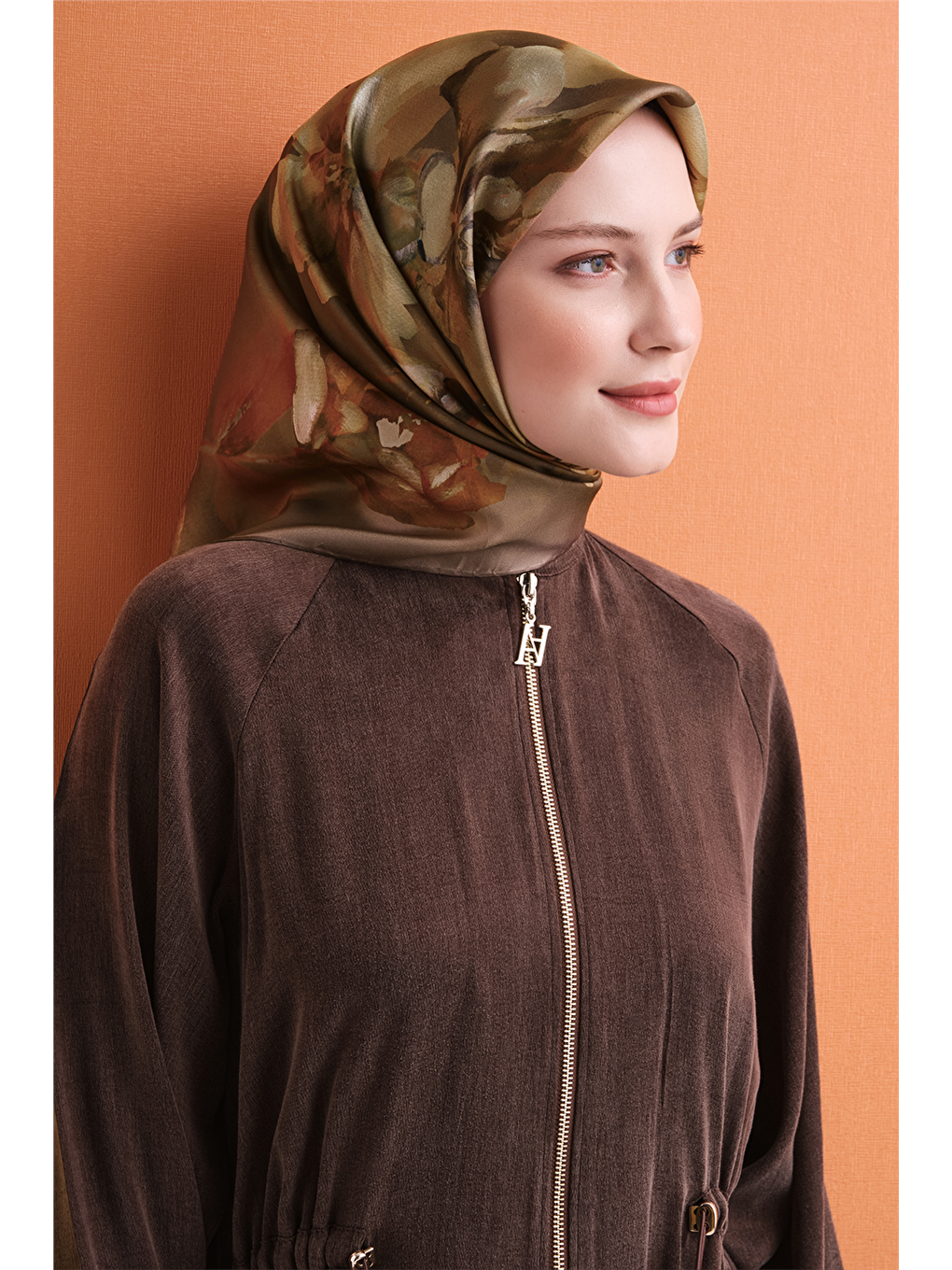 Yeşil Saf İpek Twill Eşarp 9611d 02-2