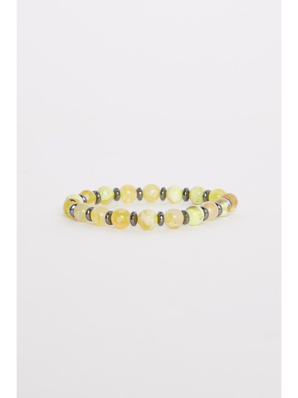 Unisex Doğal Taş Sarı Bileklik-1