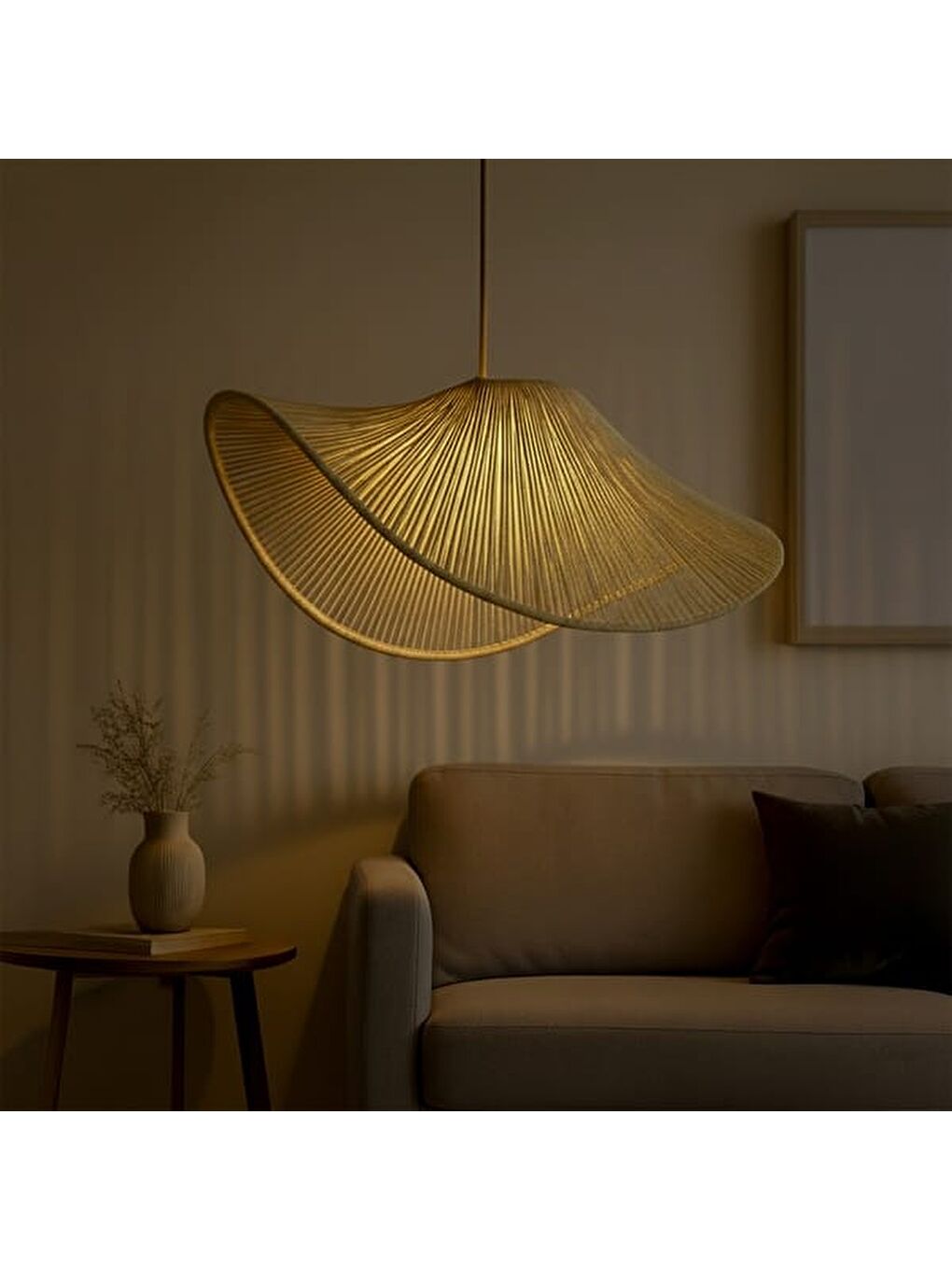 Charmelle Handmade Tekli Sarkıt Avize - Bej-4