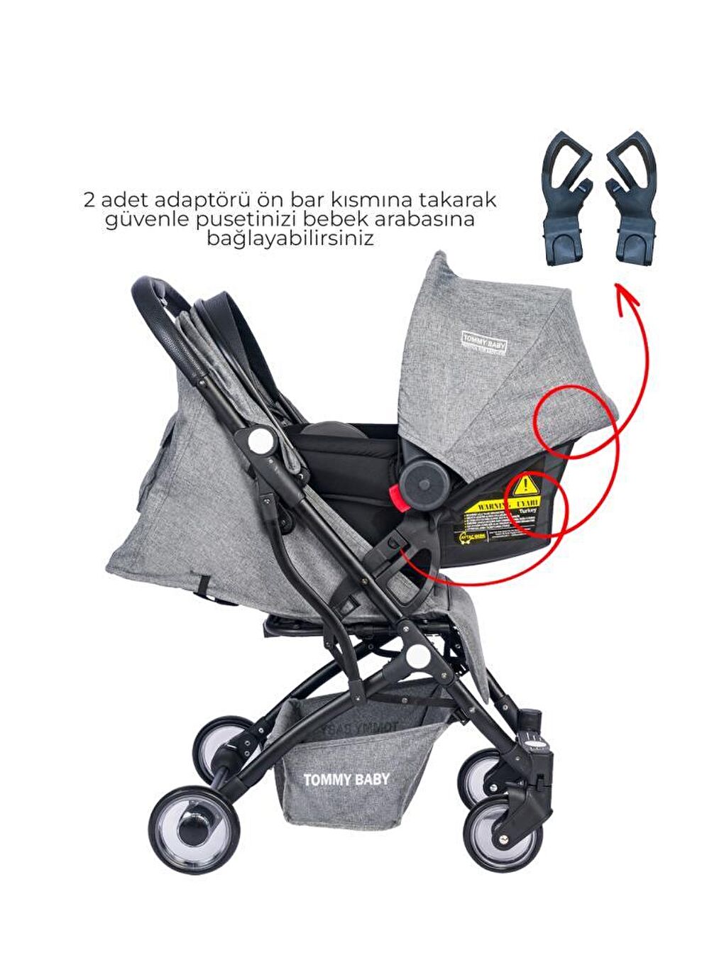 Mia Kabin Travel Bebek Arabası Black Kabin Boy-5