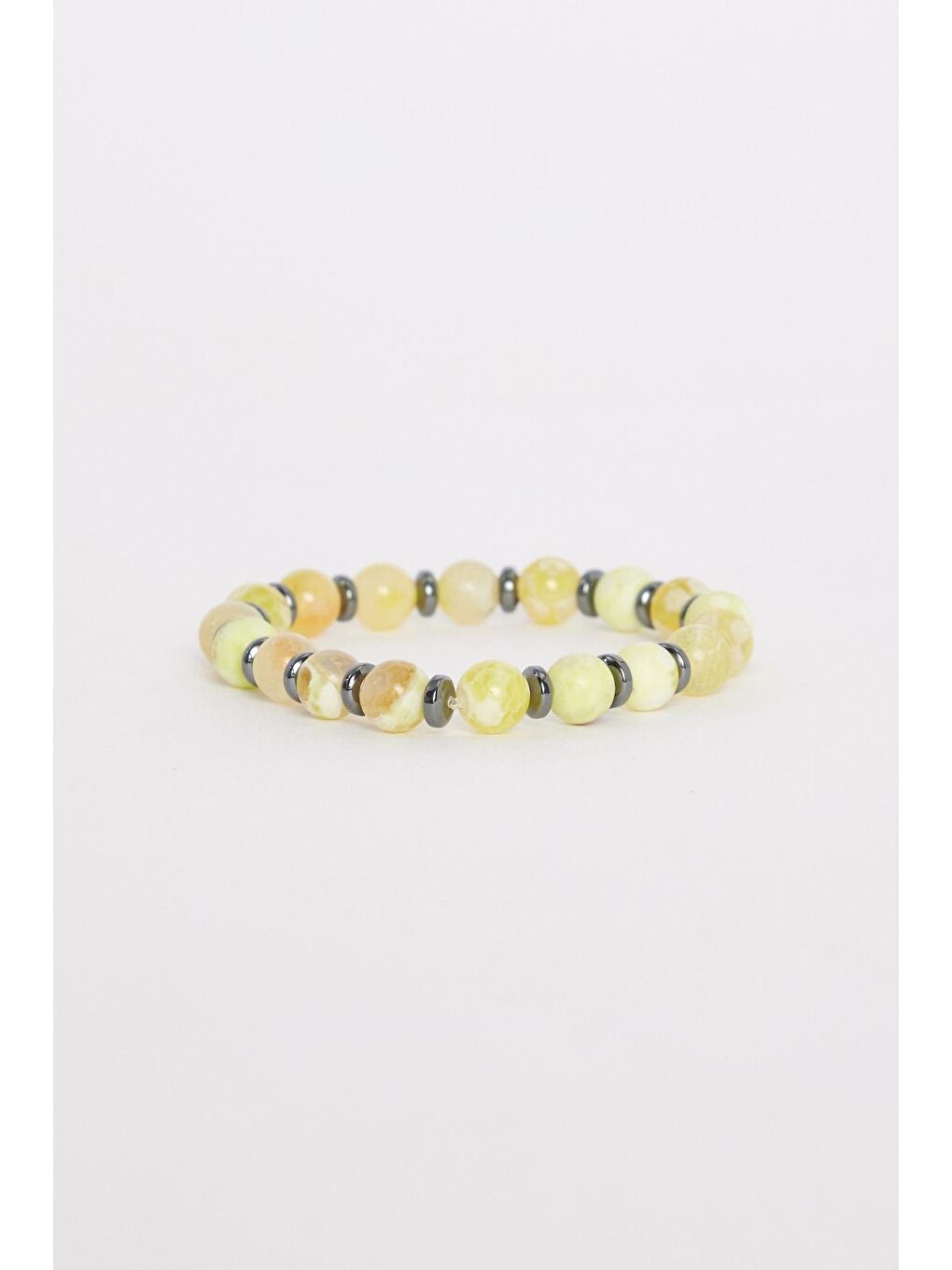 Unisex Doğal Taş Sarı Bileklik-2