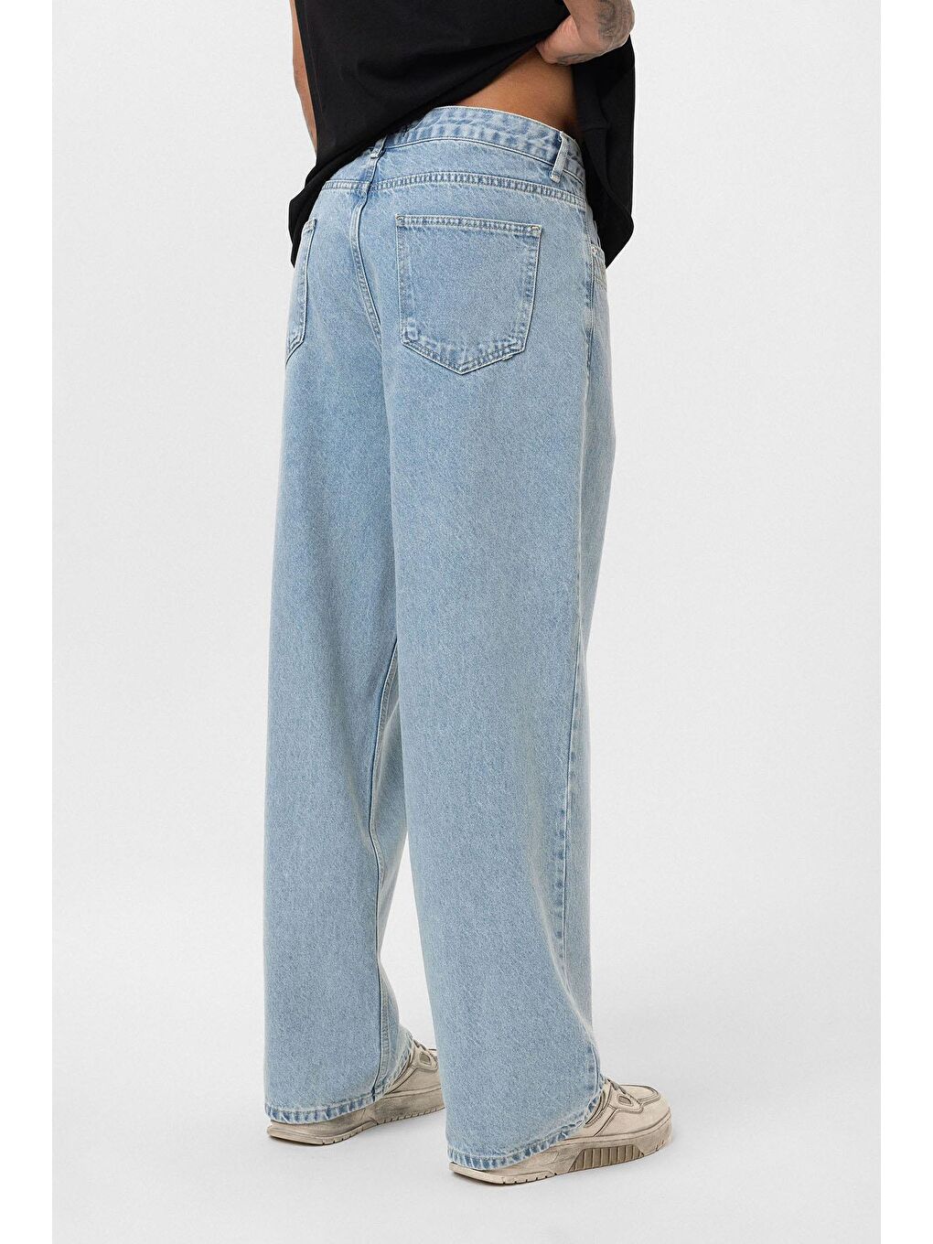 Relaxed Fıt Jean Açık Mavi Melanj-4