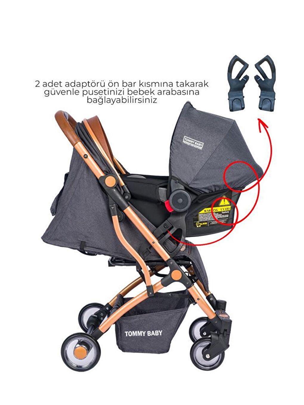 Mia Kabin Travel Bebek Arabası Gold Kabin Boy-1