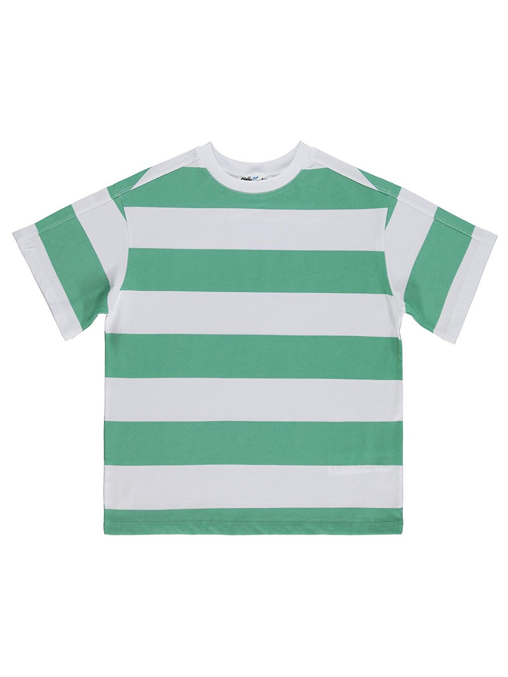 Boys Basic Çizgili 6-9 Yaş Tişört - Yeşil