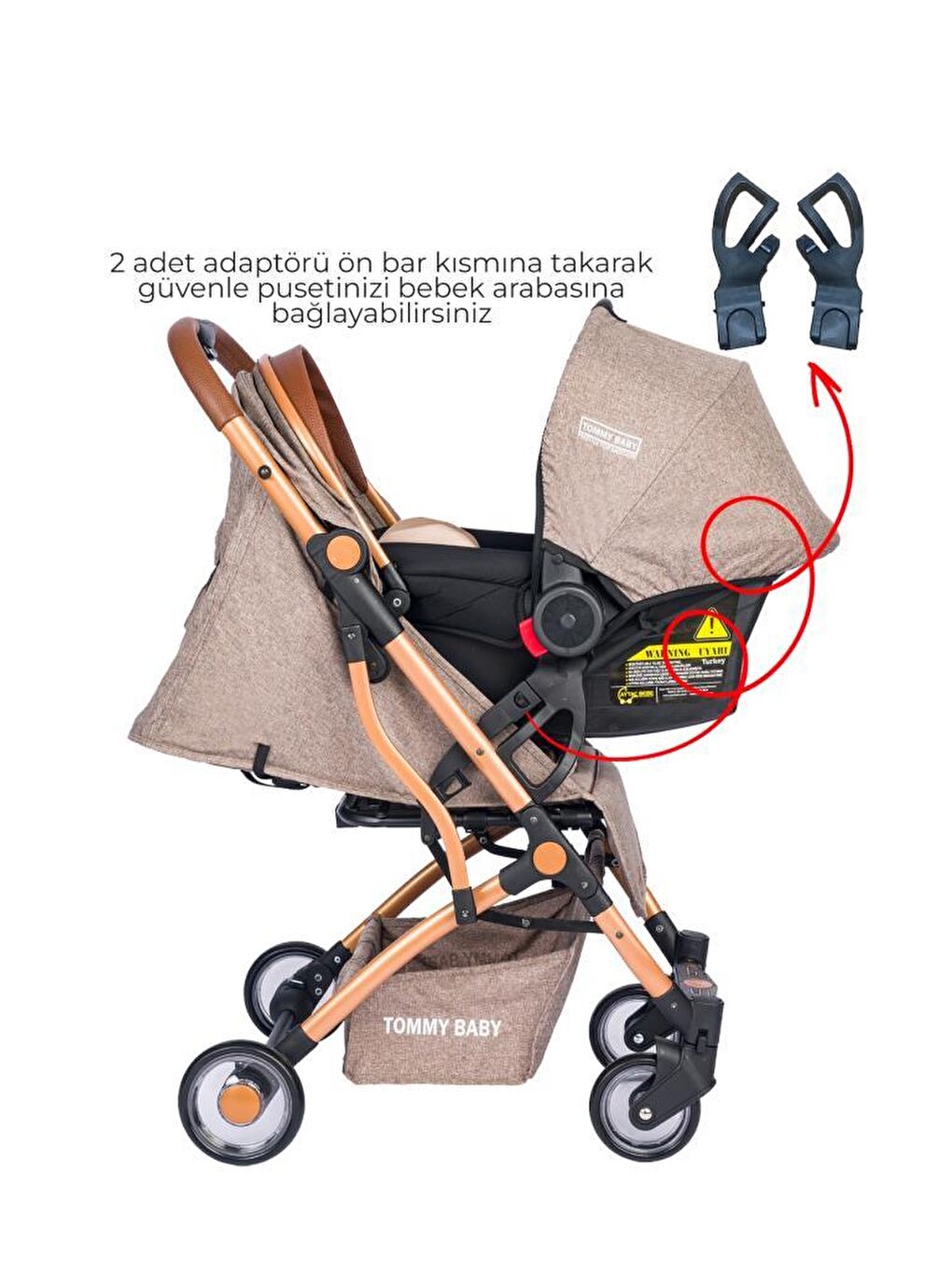 Mia Kabin Travel Bebek Arabası Gold Kabin Boy-1