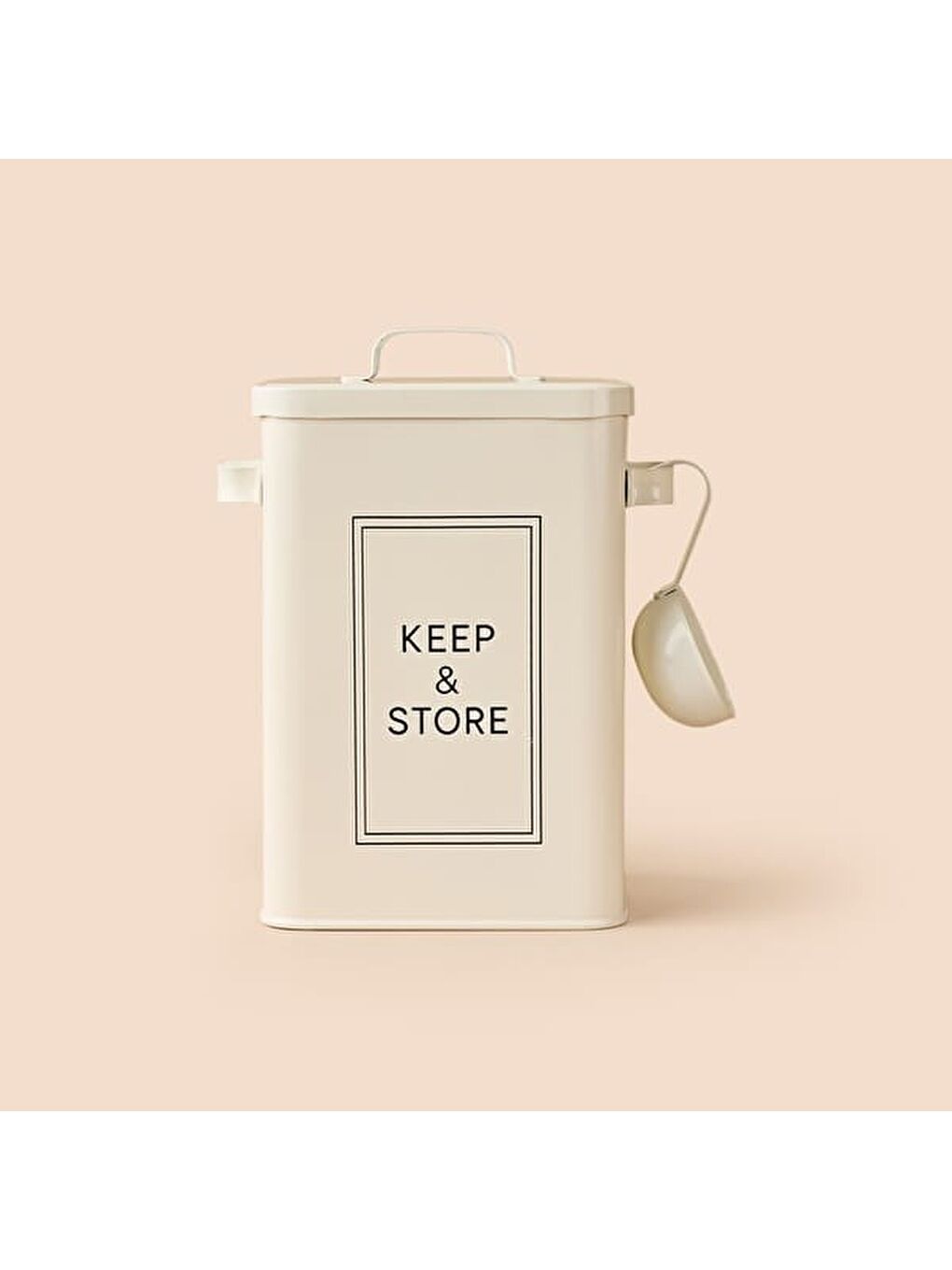 Ekru Bath Kapaklı Deterjan Kutusu - Krem - 23 cm