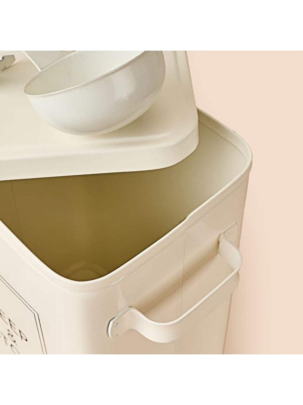 Ekru Bath Kapaklı Deterjan Kutusu - Krem - 23 cm-3