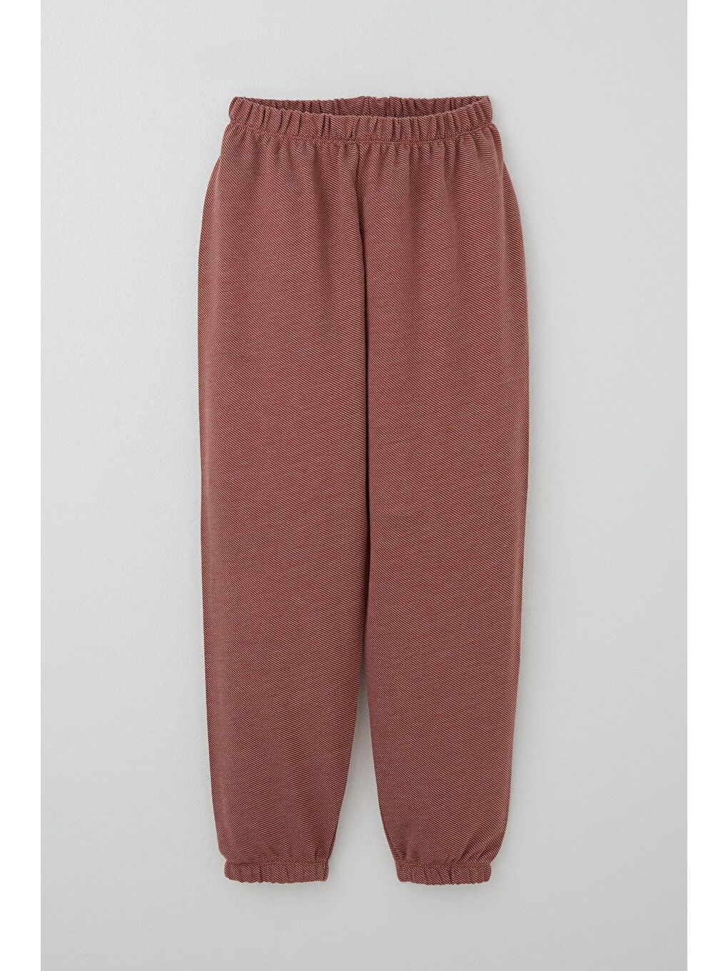 Kahverengi Erkek Çocuk Pijama Takımı Verev Çizgi Desenli Kiremit (4 Yaş)-2